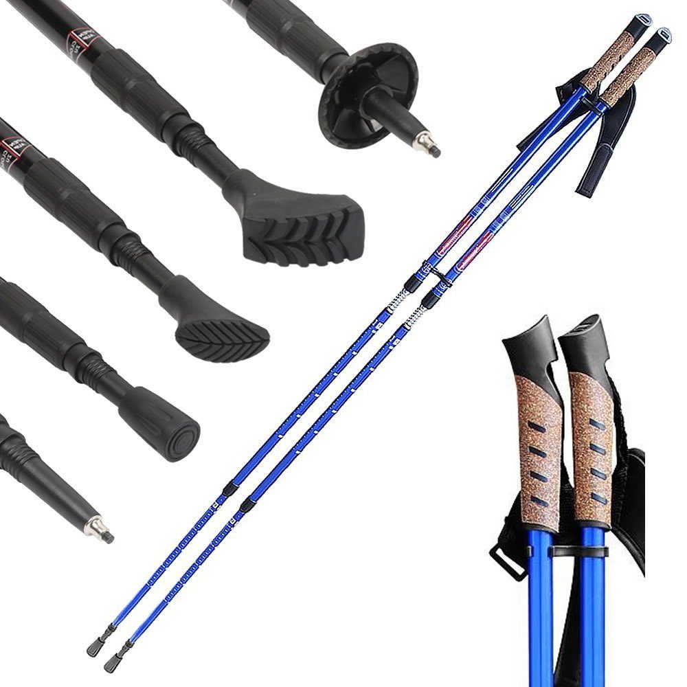 Melko Nordic-Walking-Stöcke Wanderstöcke Nordic Walking Teleskop Stöcke Antischock Aluminium (Stück, Premium Qualität), Teleskopstock