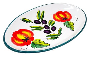 Lashuma Servierplatte, Keramik, Salatplatte oval, handgemachter Servierteller