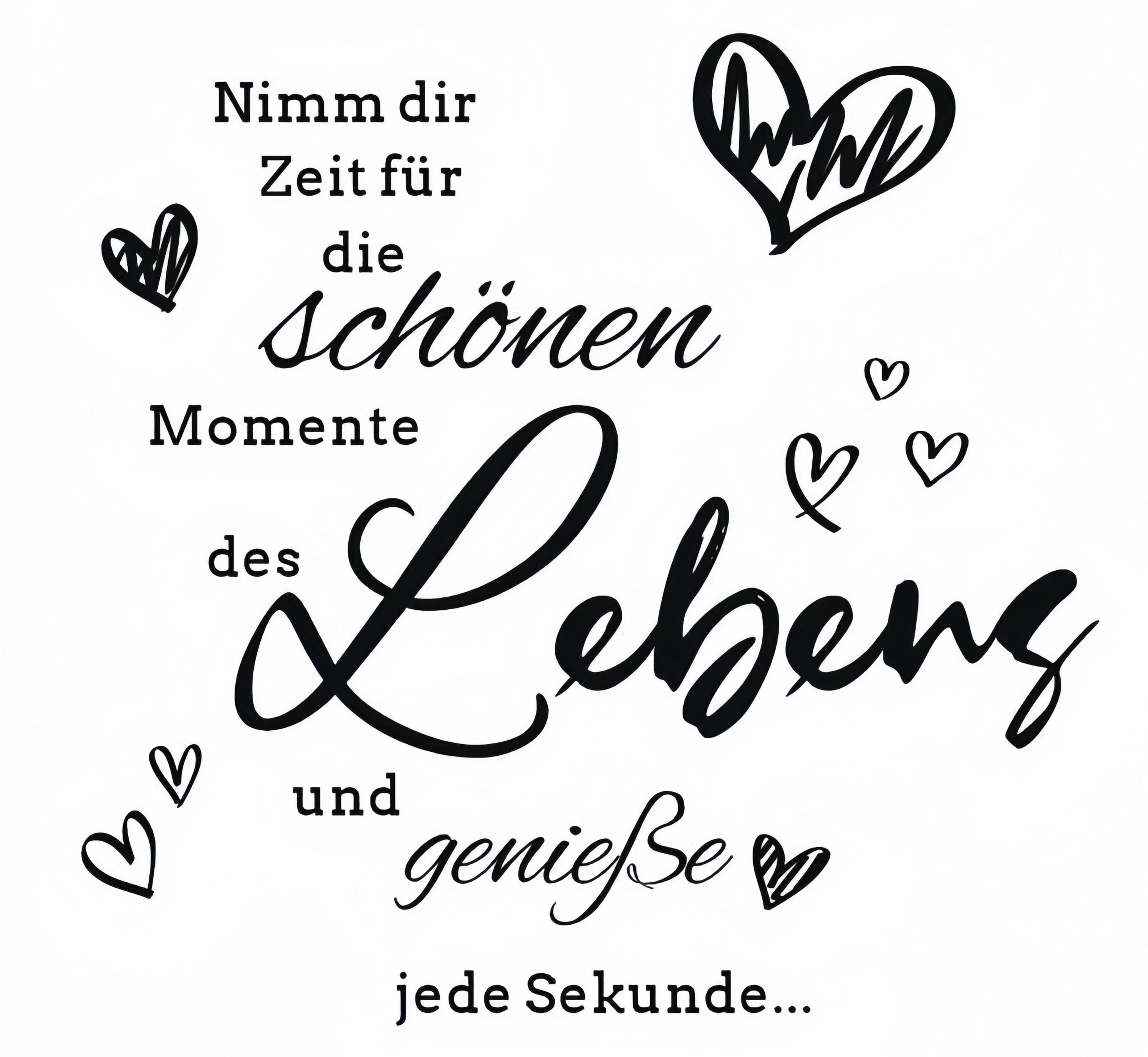 FOUORTUNATE-BEE Wandtattoo 2 Wandtattoos mit schwarzem Schriftzug für Wohnzimmer & Flur (2 St), Schrift Wandaufkleber Set für Wand, Möbel & Türen