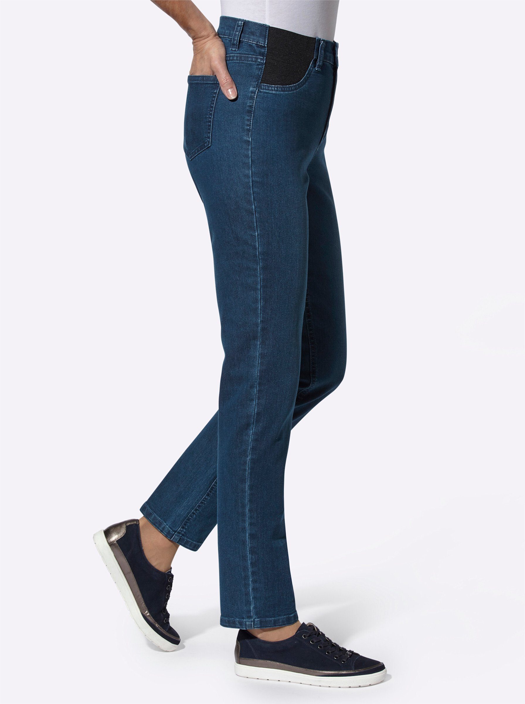 Jeans Sieh Bequeme blue-stone-washed an!