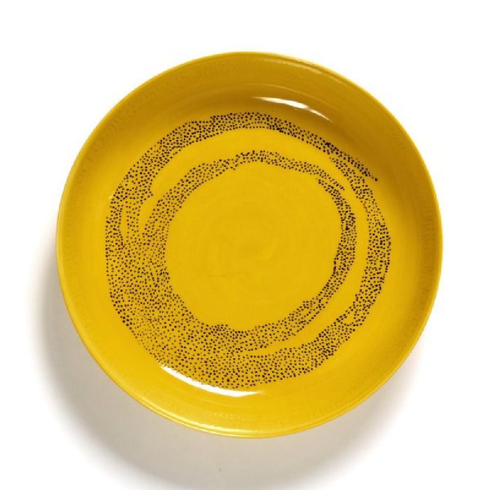 Serax Suppenteller Suppenteller Feast Sunny Yellow Swirl-Dots Black