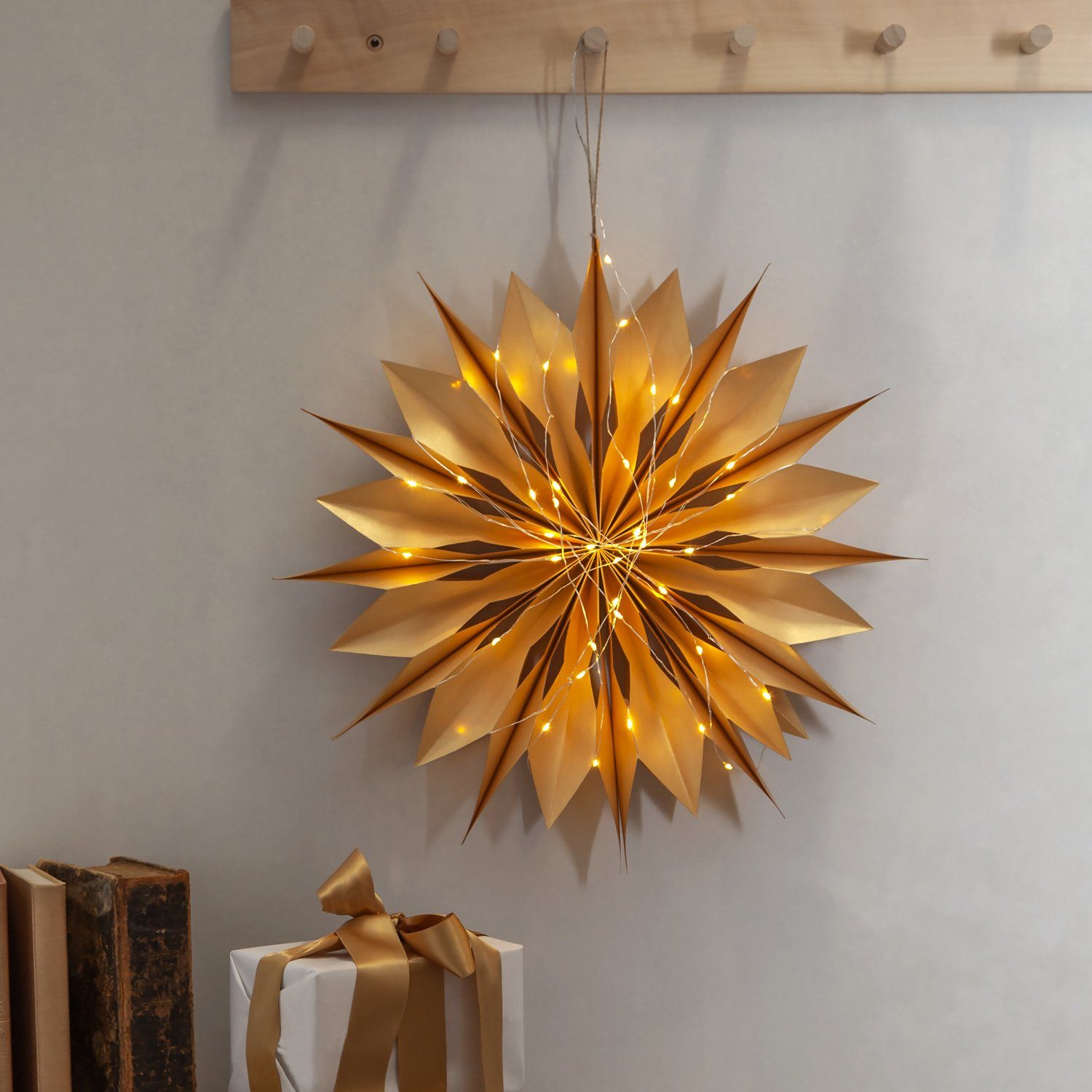 MARELIDA LED Stern Papierstern Weihnachtsstern Faltstern m.Lichterkette hän günstig online kaufen