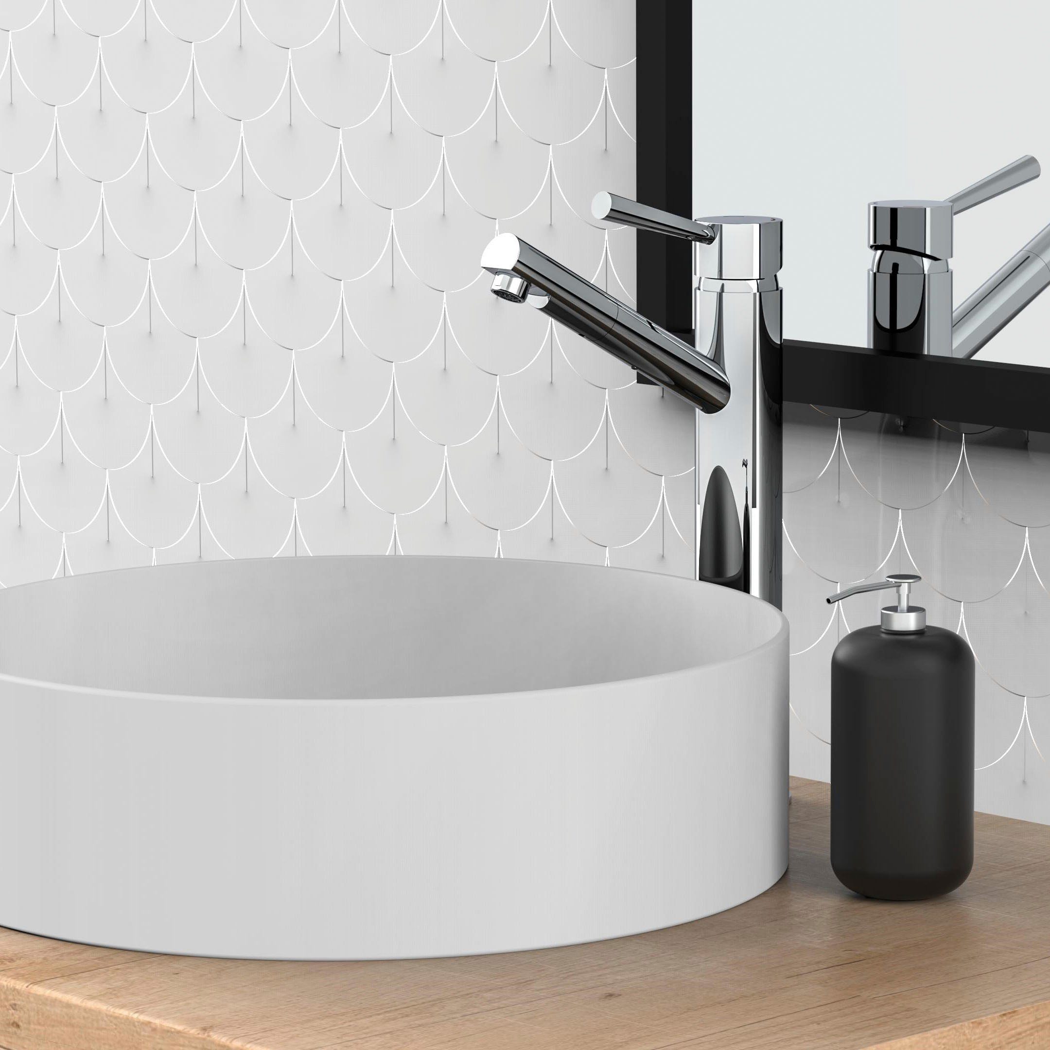 Schütte Waschtischarmatur Cornwall Design Wasserhahn Aufsatz-Waschbecken, Mischbatterie, für Bad Chrom