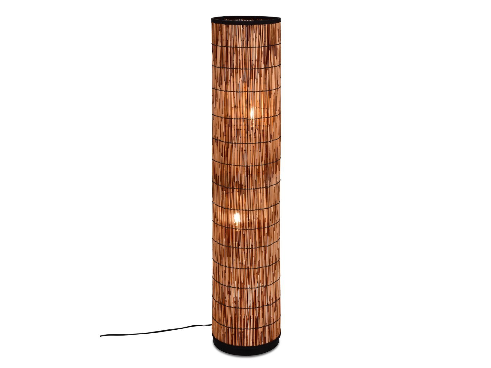 meineWunschleuchte Stehlampe, ohne Bambus-optik, H: mit Lampen-schirm 120cm kleine aus Leuchtmittel, Licht-Säule Rattan