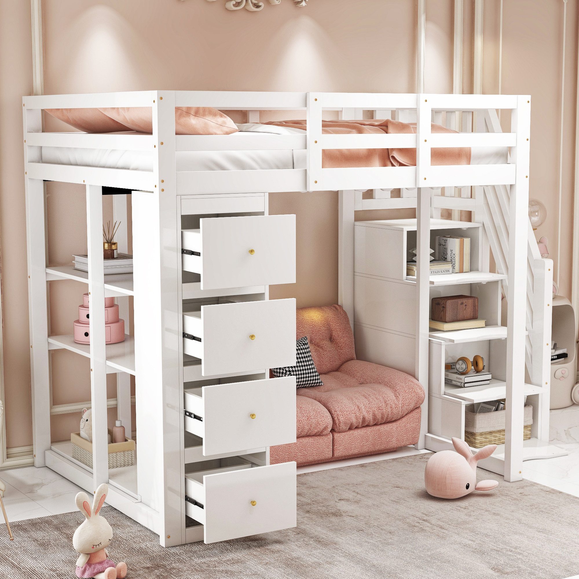 HAUSS SPOLE Hochbett 140x200cm mit Schublade, günstig online kaufen