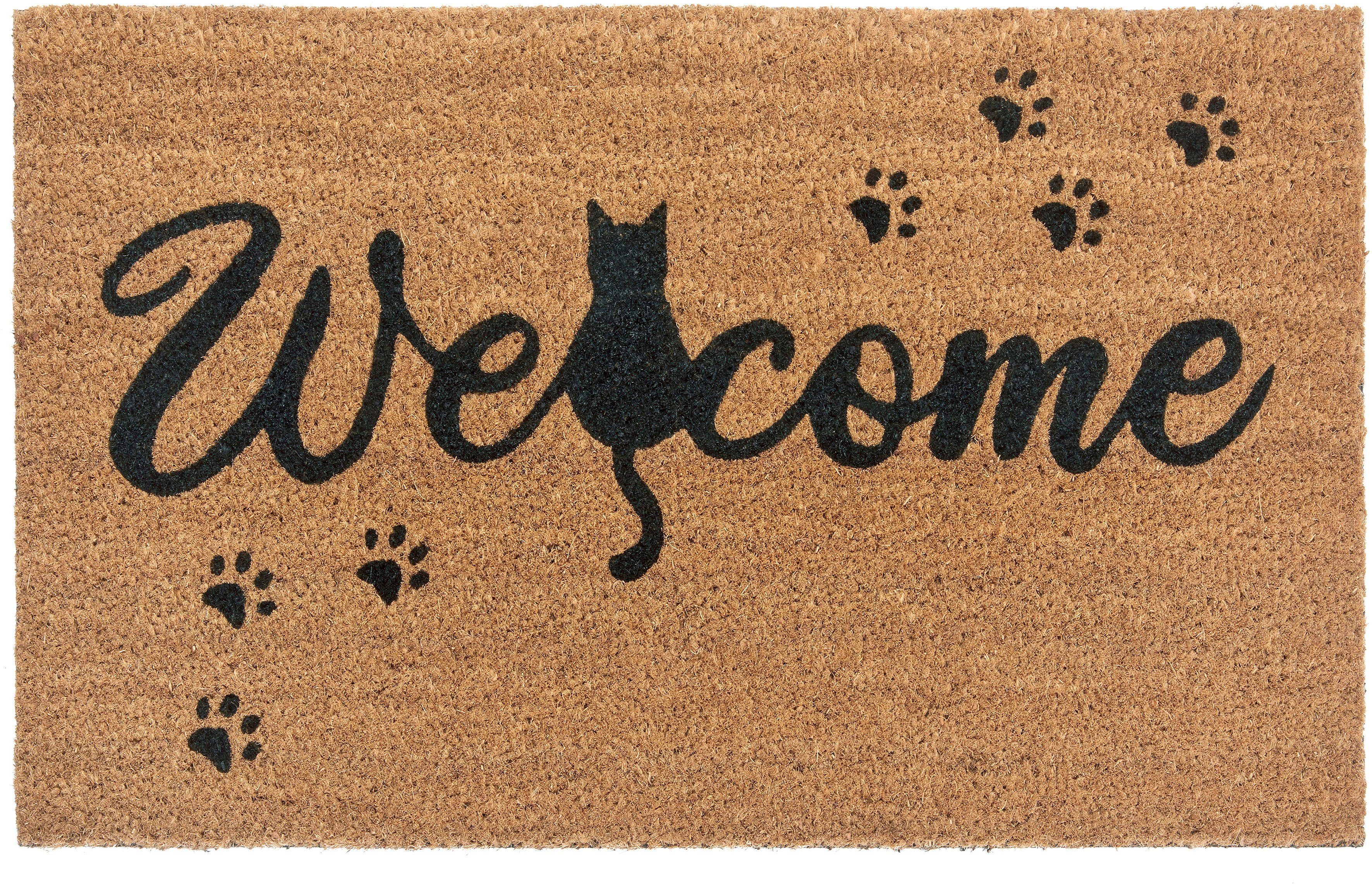 Schmutzfangmatte, Mix Kokos, 15 Innen, HANSE rechteckig, Paws Kokos Cat Home, Fußmatte Mats Rutschfest, Welcome, Flur Höhe: Outdoor, Kokosmatte, mm,