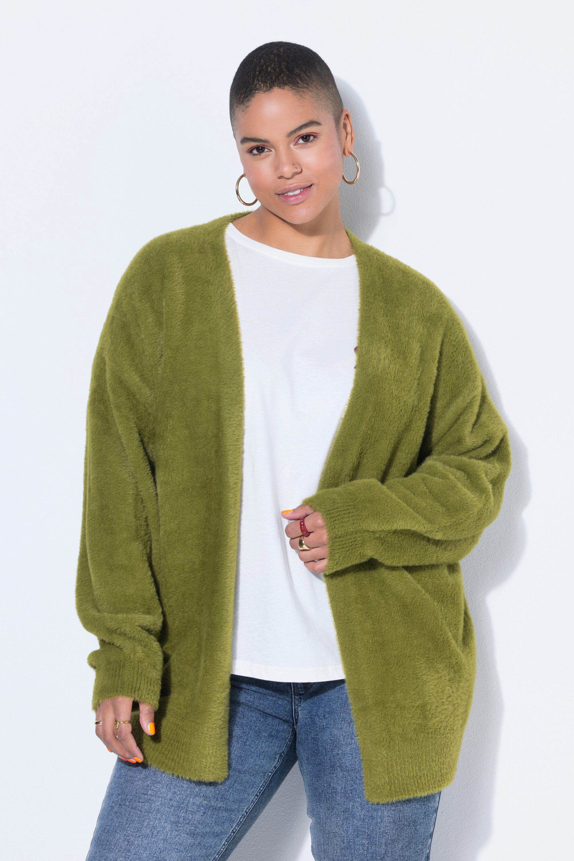 Studio Untold Strickjacke Strickjacke bequemer Shape Kuschelstrick günstig online kaufen