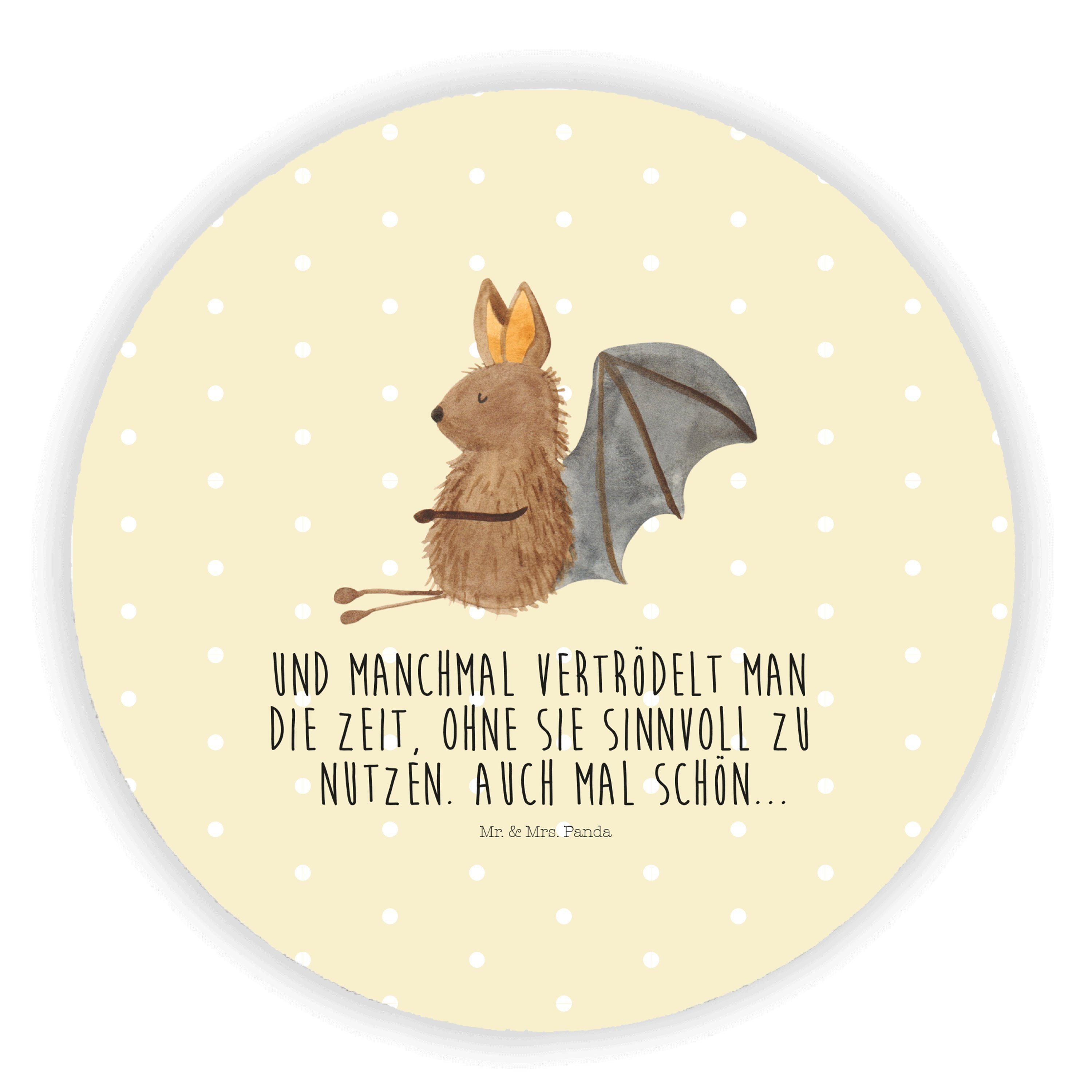 Mr. & Mrs. Panda Fledermaus sitzend Gelb Pastell Geschenk