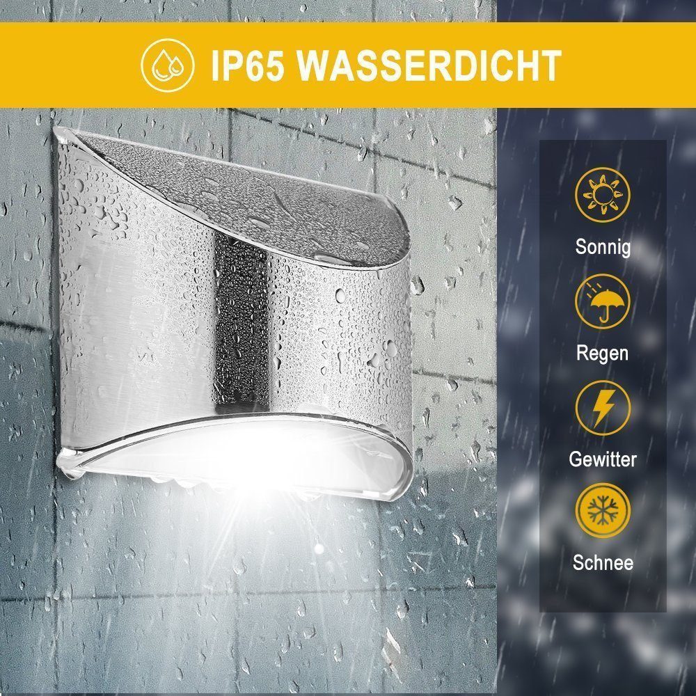 LETGOSPT LED Solarleuchte Edelstahl Solarleuchten für günstig online kaufen