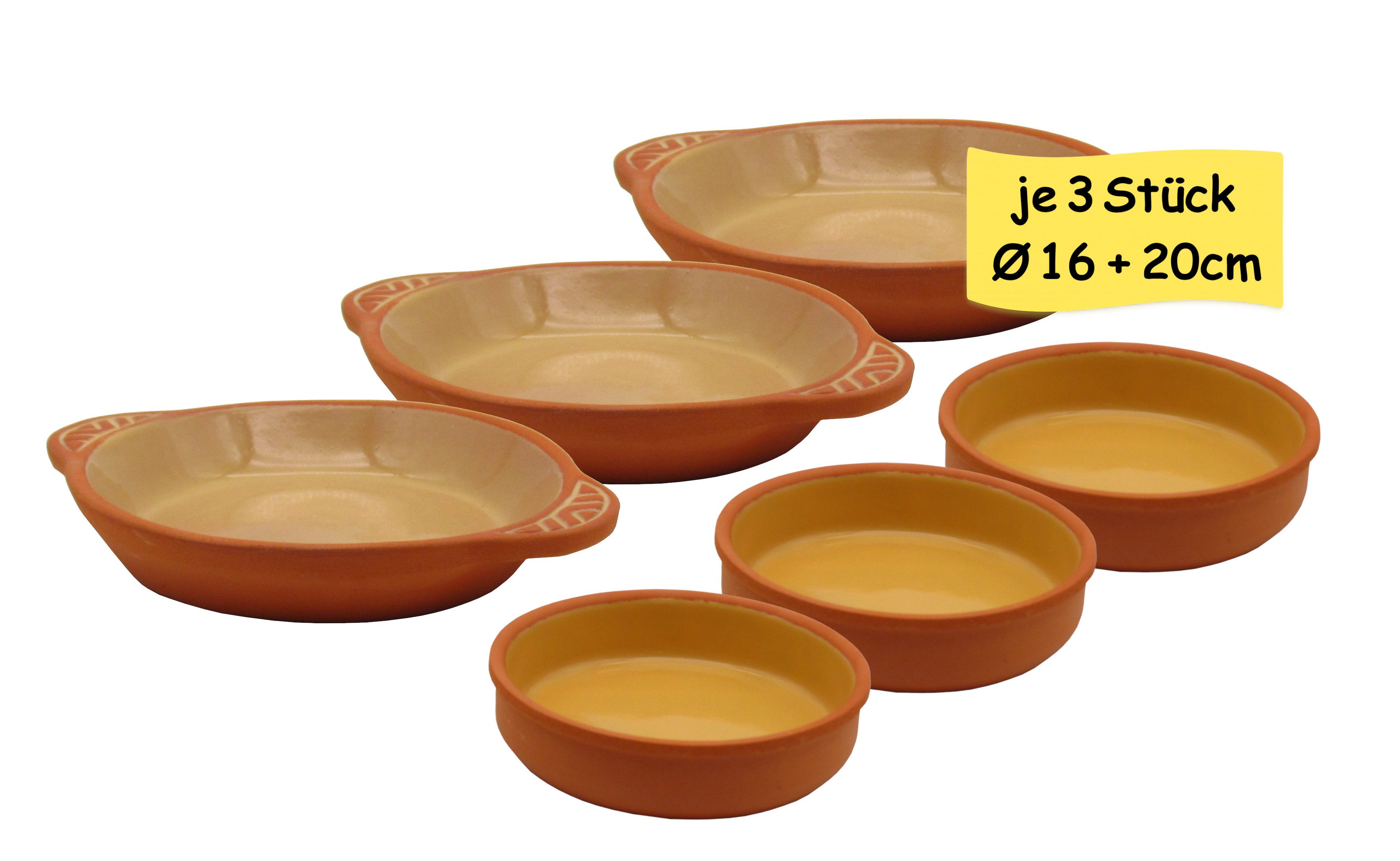 steinwohn Tapas-Schale Keramik Set Ø16 & Ø20 cm – 5 Farben, Mediterran, Spülmaschinengeeignet, Ofenfest, Mikrowellengeeignet