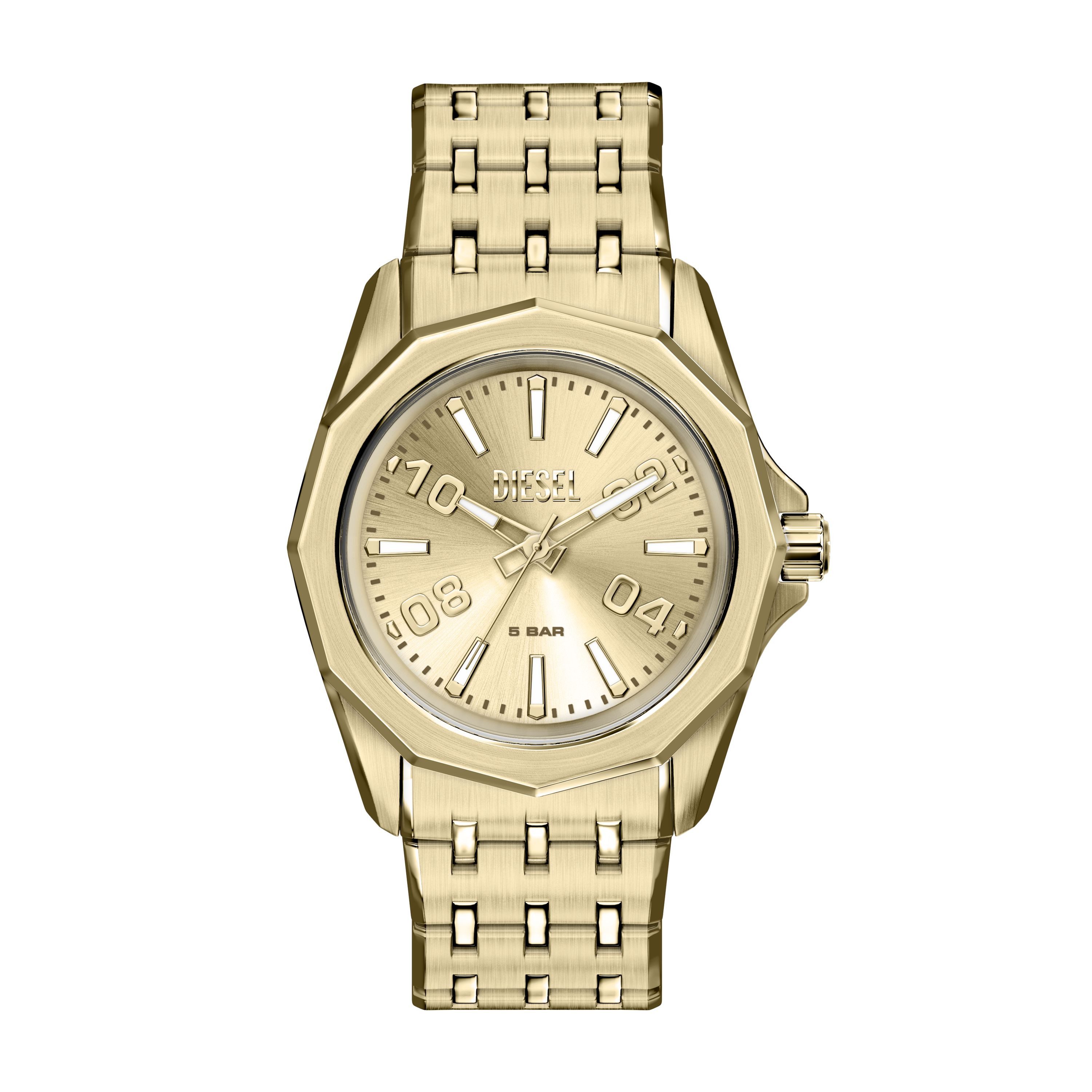 Diesel Quarzuhr Stinger 3-Hand DZ2239, Armbanduhr, Herrenuhr, Edelstahlarmband, analog