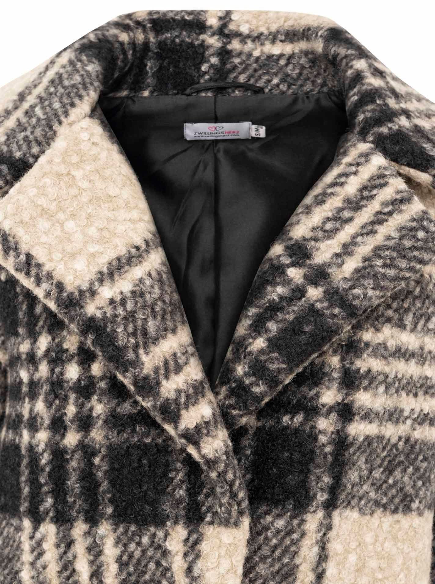 Zwillingsherz Kurzmantel Zwillingsherz Mantel Oversize Karos