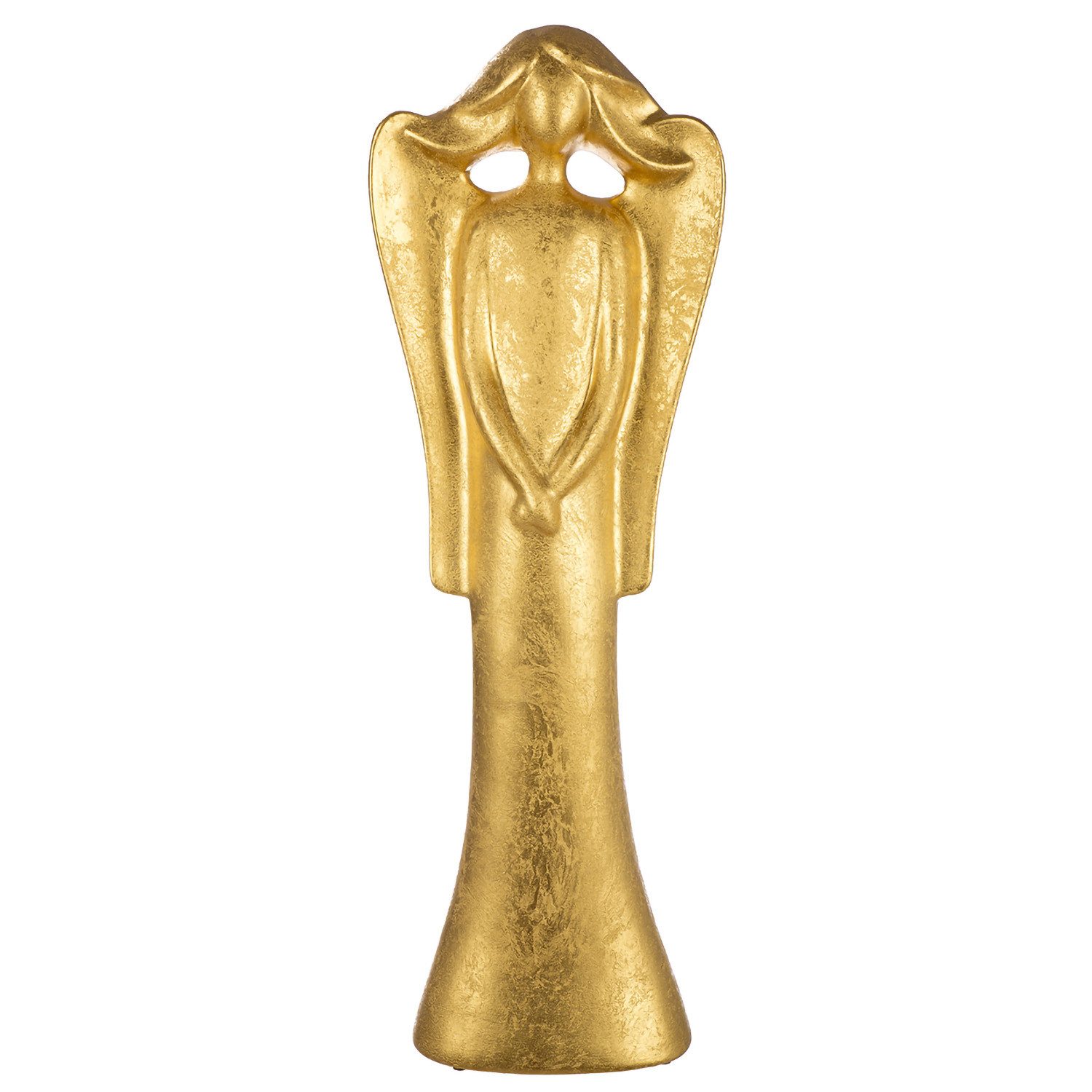 GILDE Dekofigur CECILIA - Engelsfigur in gold - H. 71cm - Weihnachtsdekoration (1xFigur, 1 Stück), Dekofigur - Weihnachten - Tischdeko - Weihnachtsfigur - Dekoration