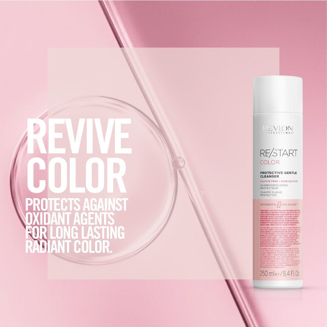 REVLON PROFESSIONAL Haarshampoo RE/START COLOR PROTECTIVE GENTLE CLEANSER, Verstärkt die Leuchtkraft und pflegt strapaziertes, coloriertes Haar.