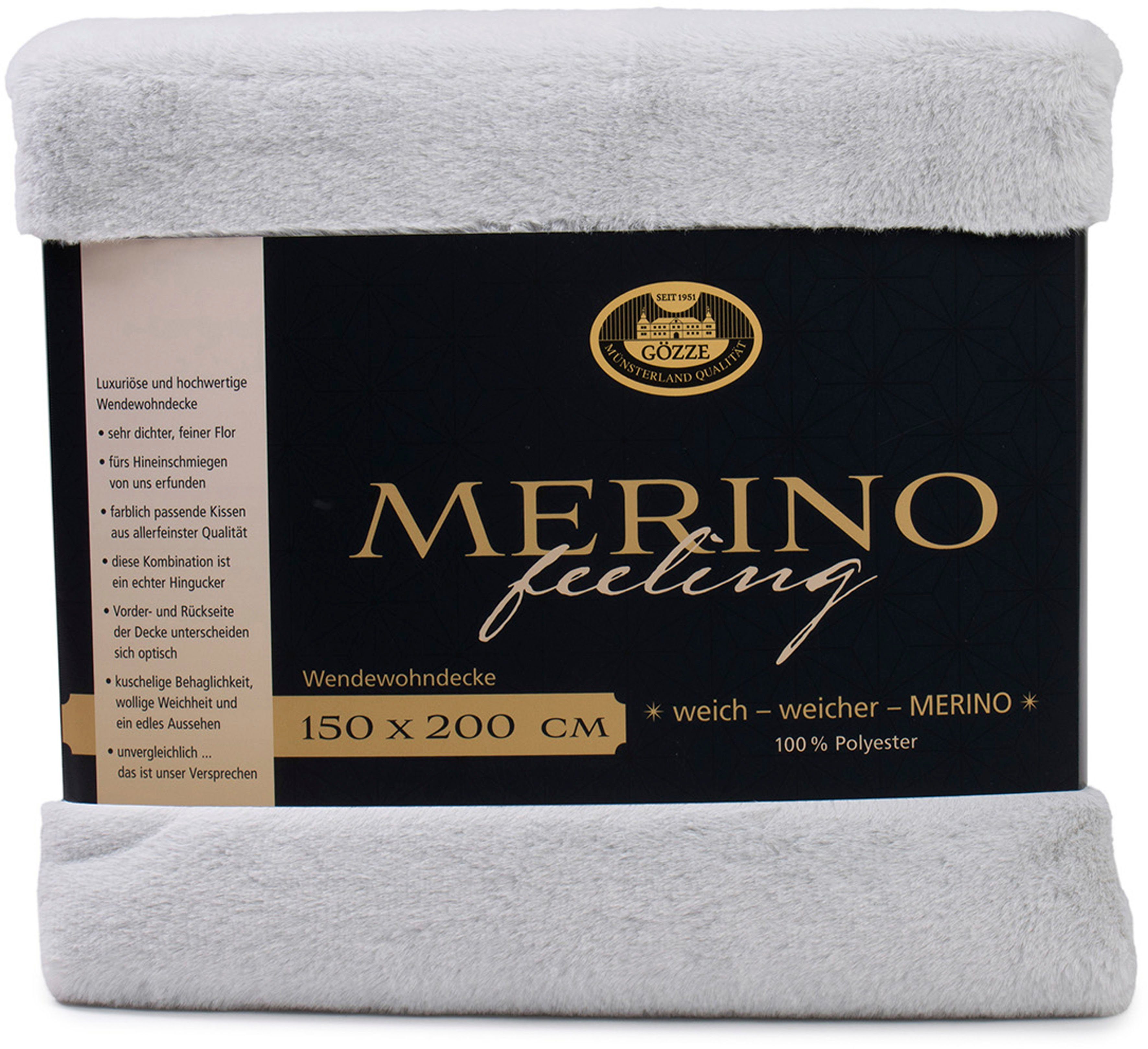 Wohndecke Merino Wendewohndecke, Gözze, kuschelig weich