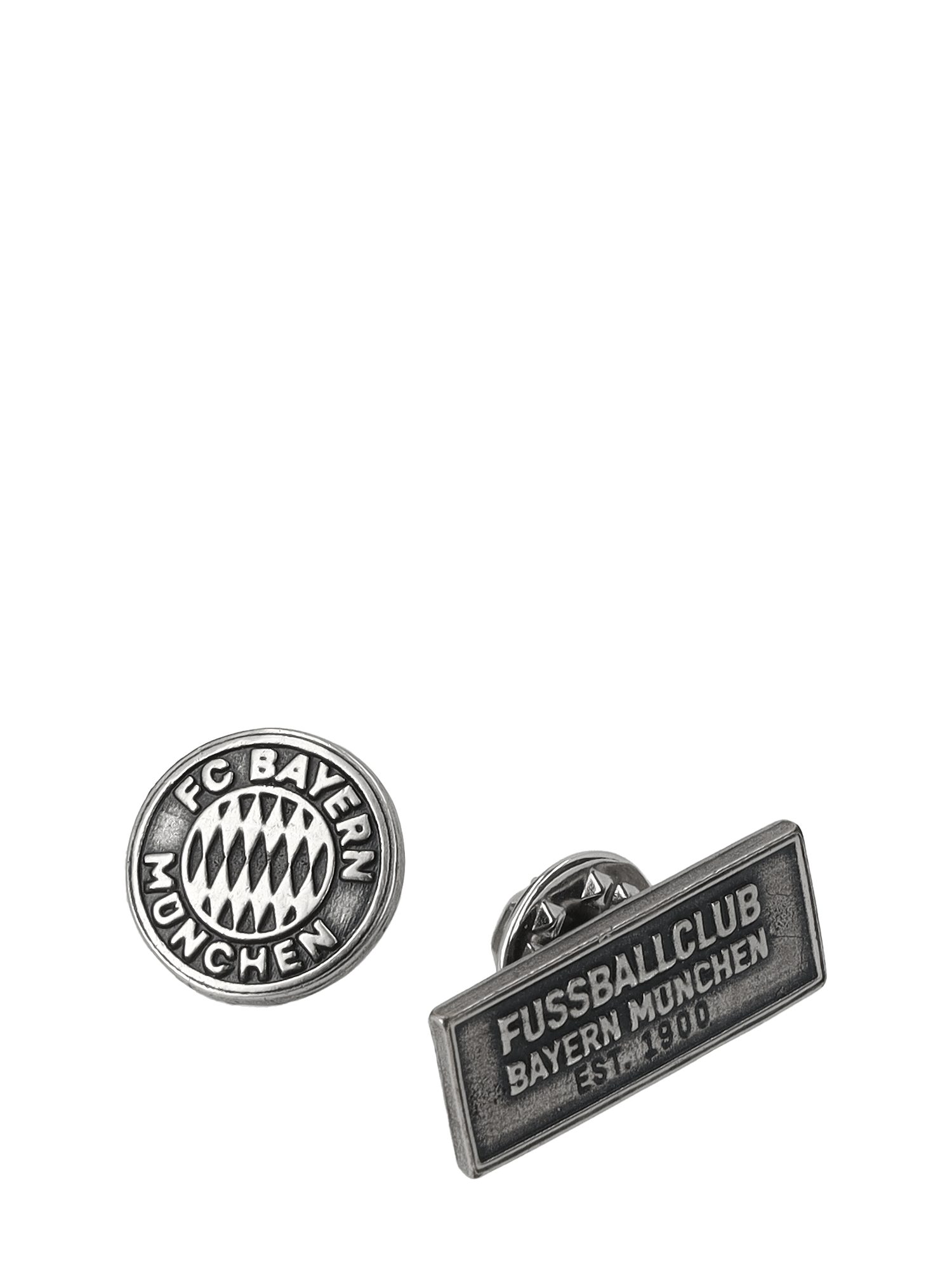 FC Bayern München Pins FC Bayern München I Anstecker Fußballclub 2er-Set I Silber