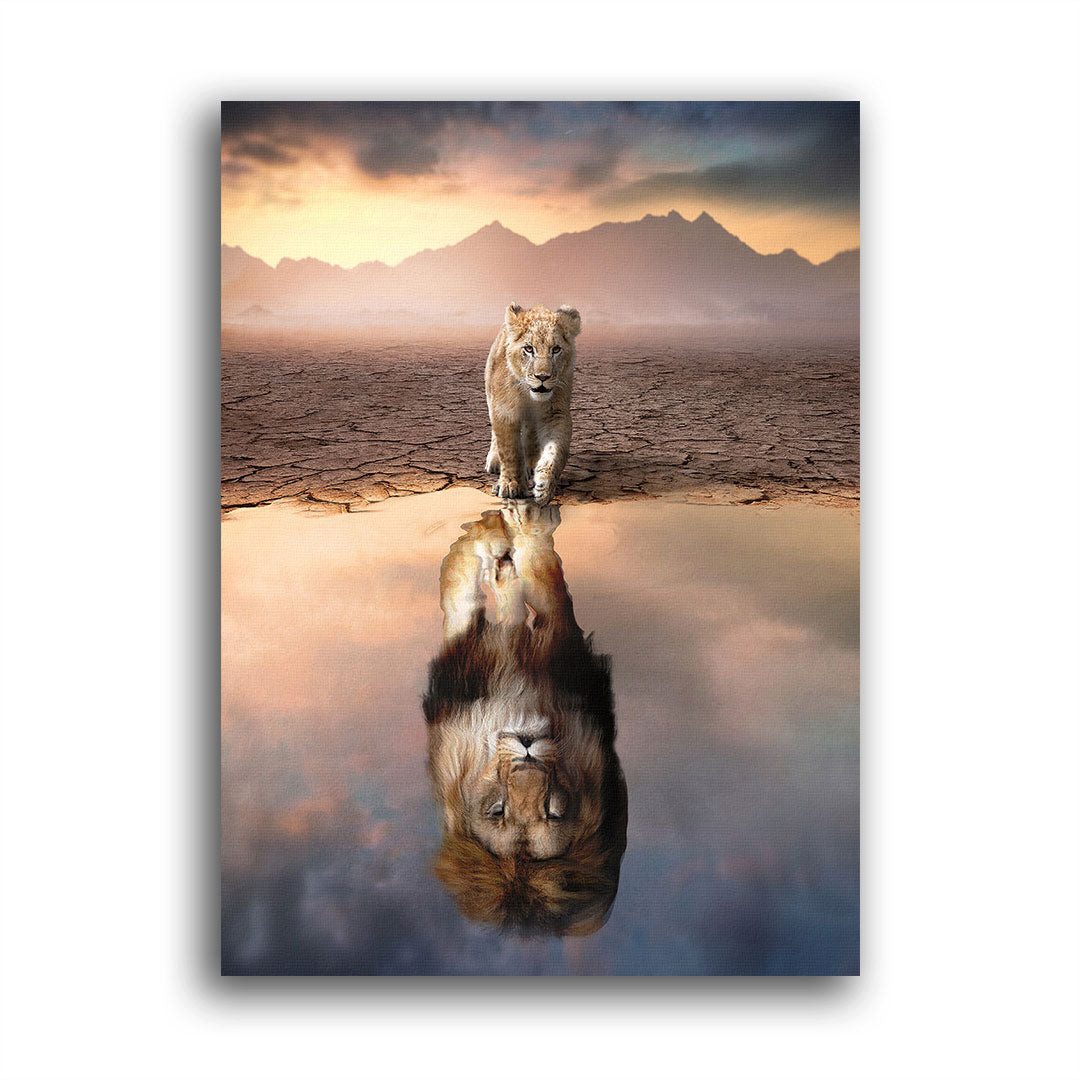 Wandbild Lion Reflection