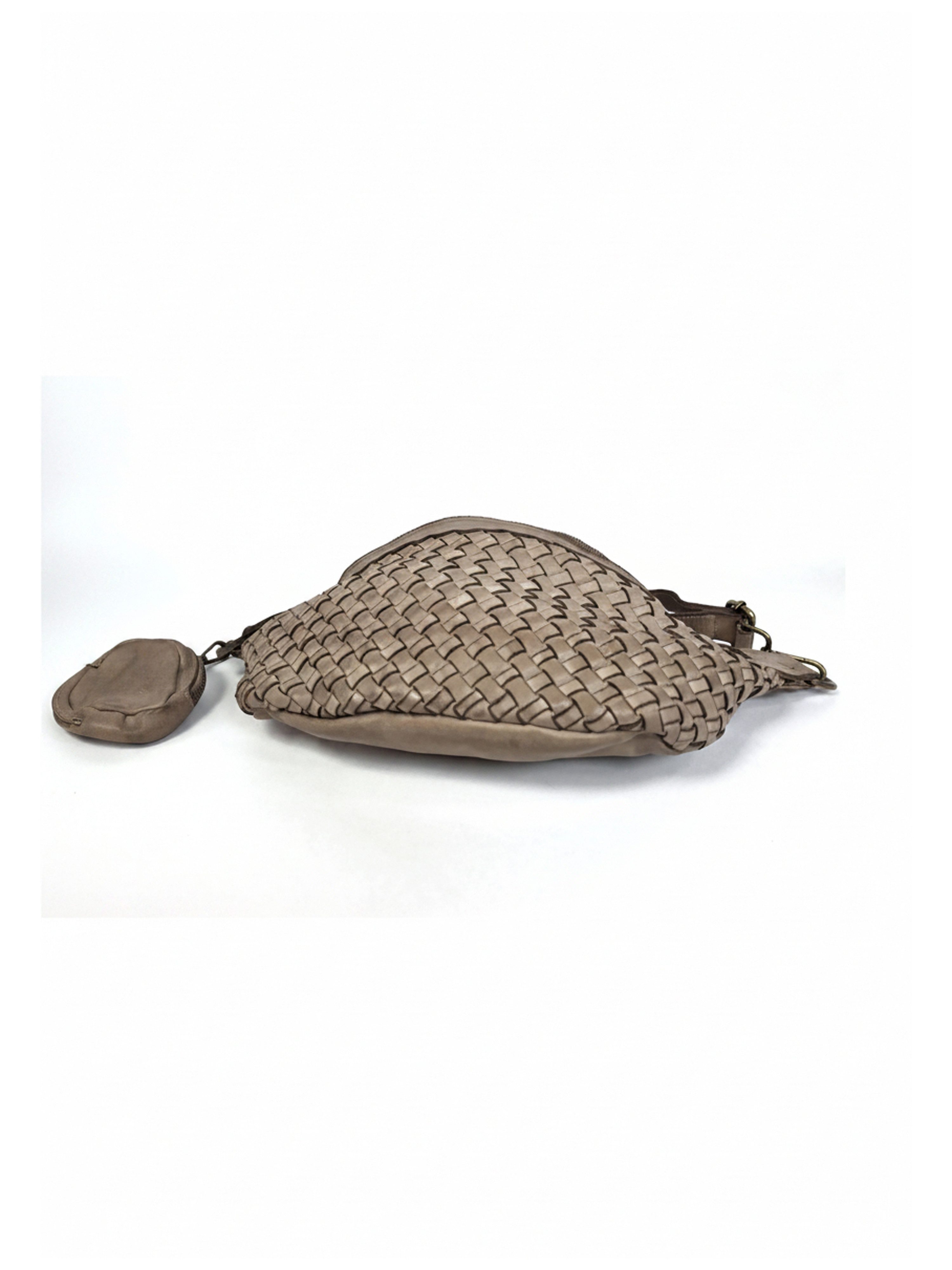 sanumi Bauchtasche italienische Leder-Umhängetasche