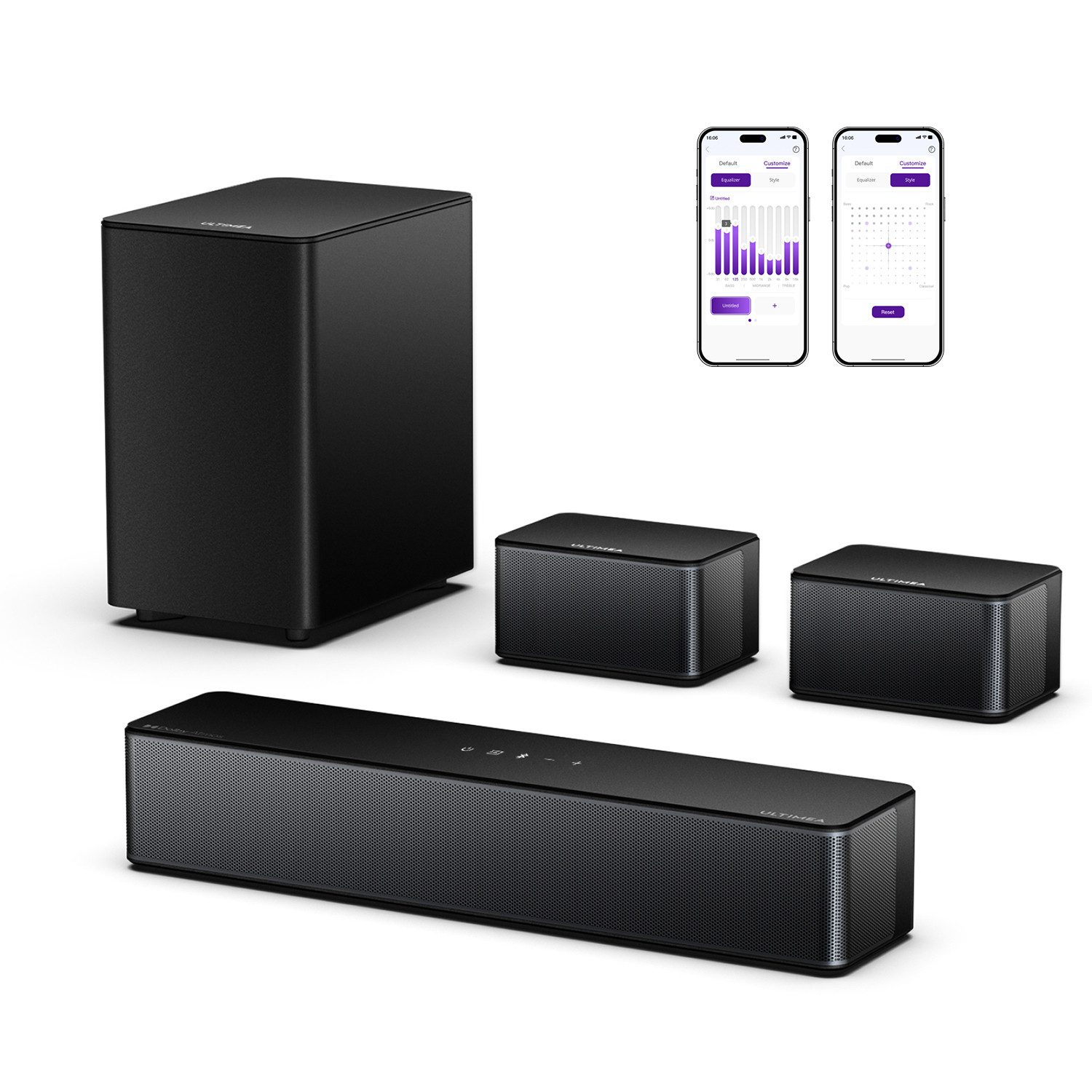 Ultimea Poseidon M4T 5.1 Soundsystem 5.1 Dolby Atmos Soundbar (Bluetooth, 410 W)
