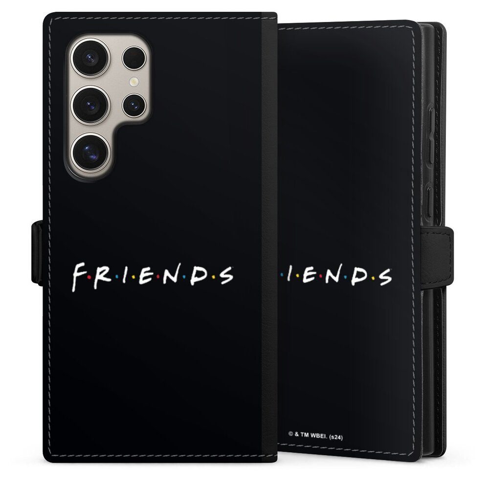 DeinDesign Handyhülle Friends Logo Offizielles Lizenzprodukt Friends Logo  White On Black, Samsung Galaxy S24 Ultra Hülle Handy Flip Case Wallet Cover