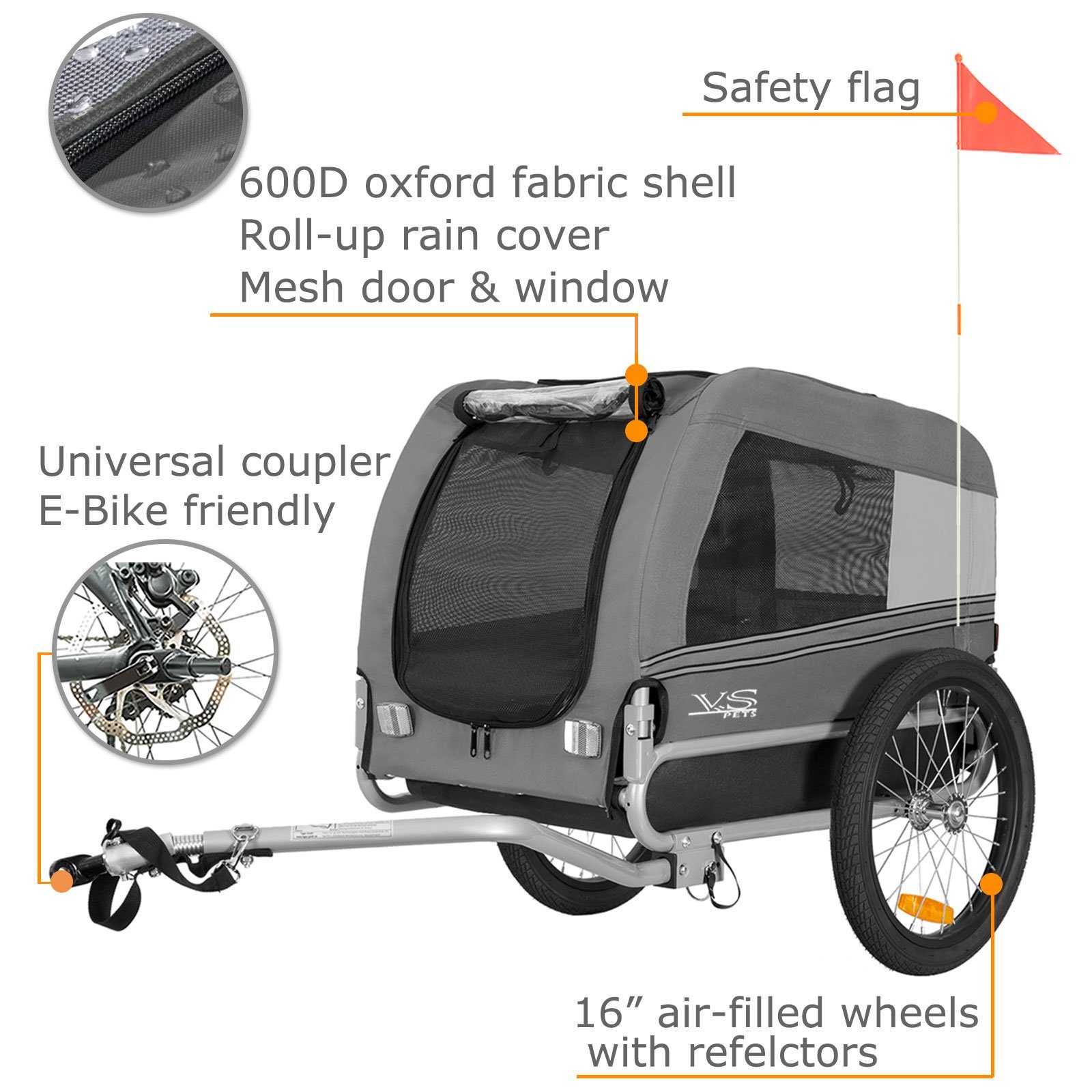 TIGGO Fahrradhundeanhänger Tiggo VS Pets M Hundeanhänger Fahrradanhänger Hundefahrradanhänger