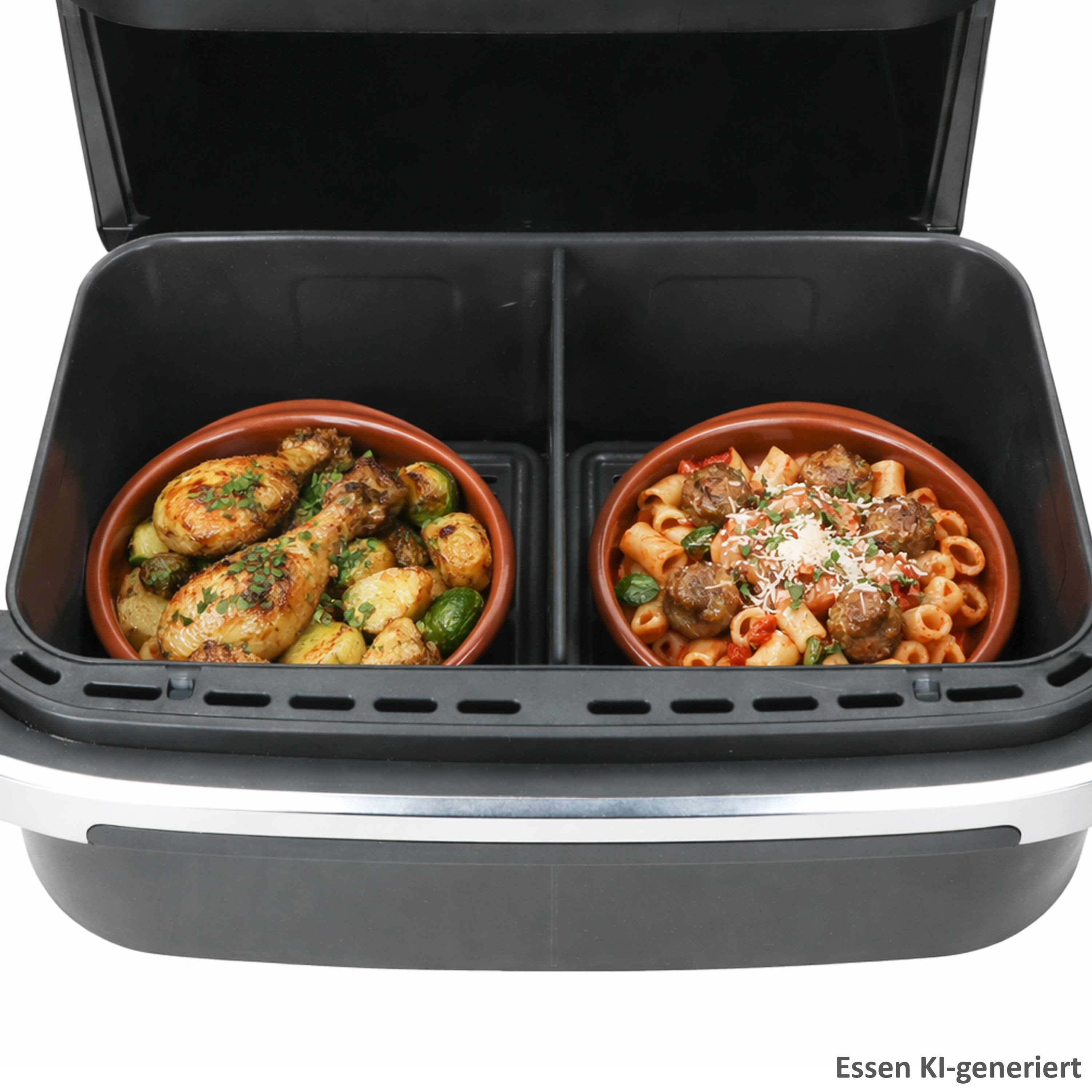MamboCat Auflaufform MamboCat 6er Set Airfryer Tonschalen rund mit Griffen Ø16cm Cazuela, Ton
