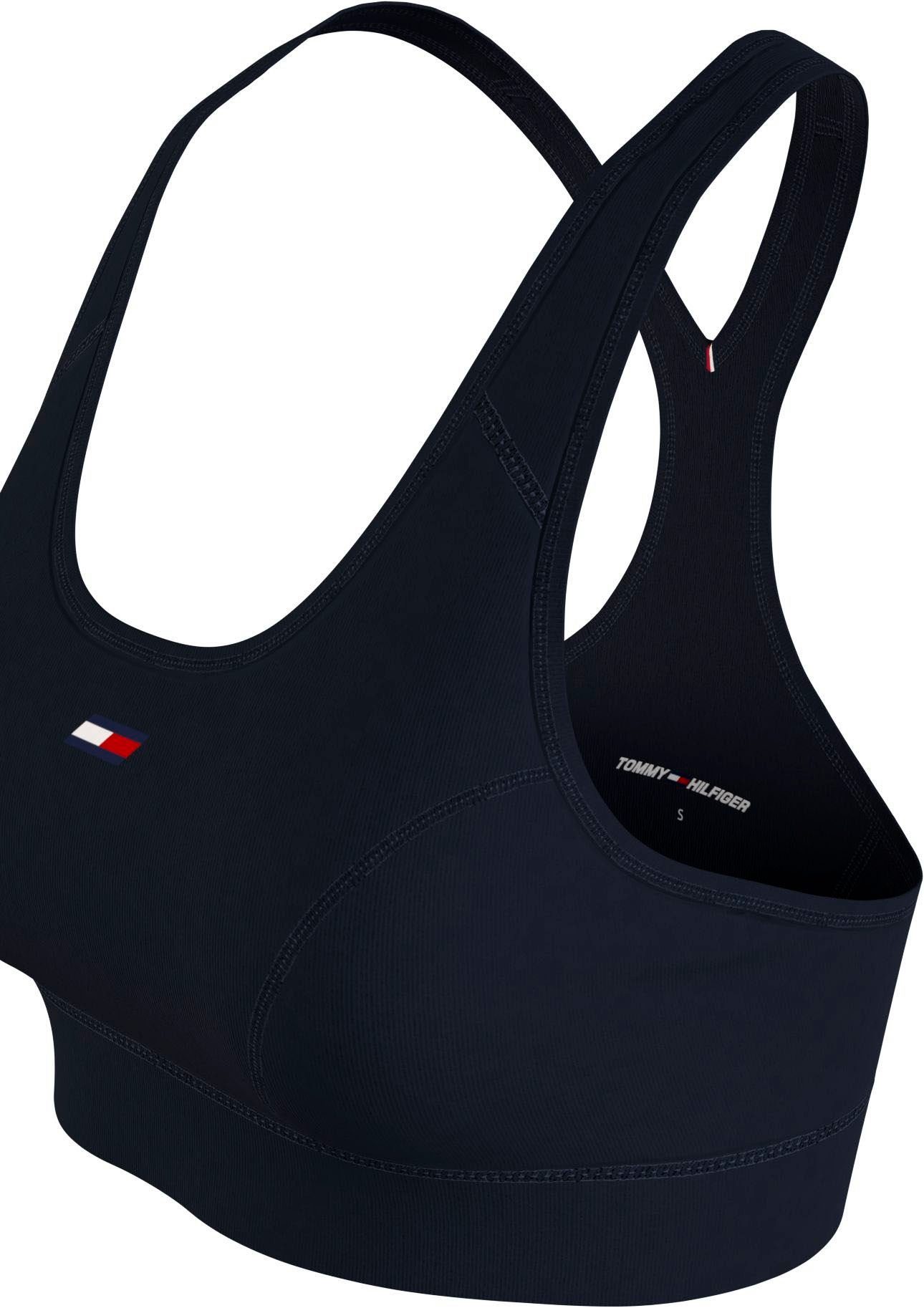 & Desert-Sky Sport-Bustier mit Tommy Hilfiger Halt Trägern INT mittleren Hilfiger Sport Sport SORONA Tommy Markenlabel MID RIBBED BRA für MIX