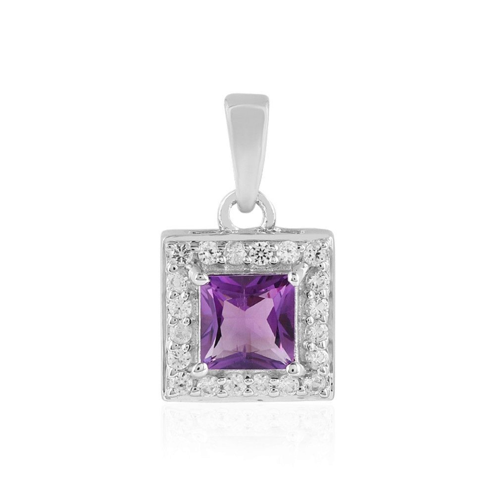 Cavill Kettenanhänger Cavill 0,9 ct Amethyst Anhänger, 0,41 ct Zirkon, 925 Silber platin (1-tlg)