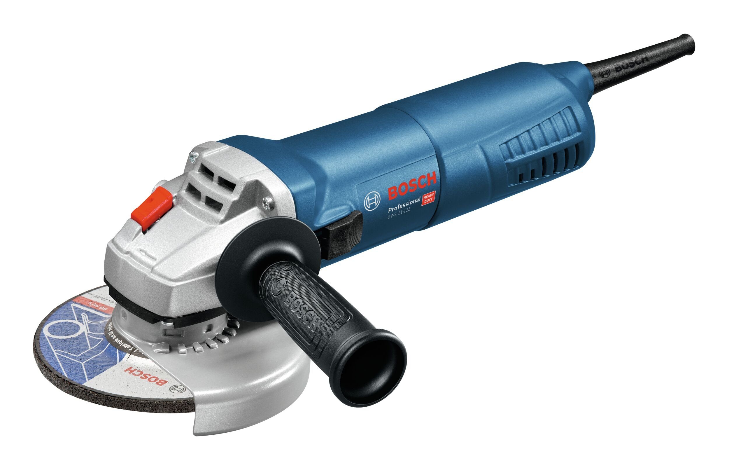 Bosch Professional Угловая шлифовальная машина GWS 11-125, max. 11500 U/min, 240 V, Zusatzhandgriff + Handwerkerkoffer