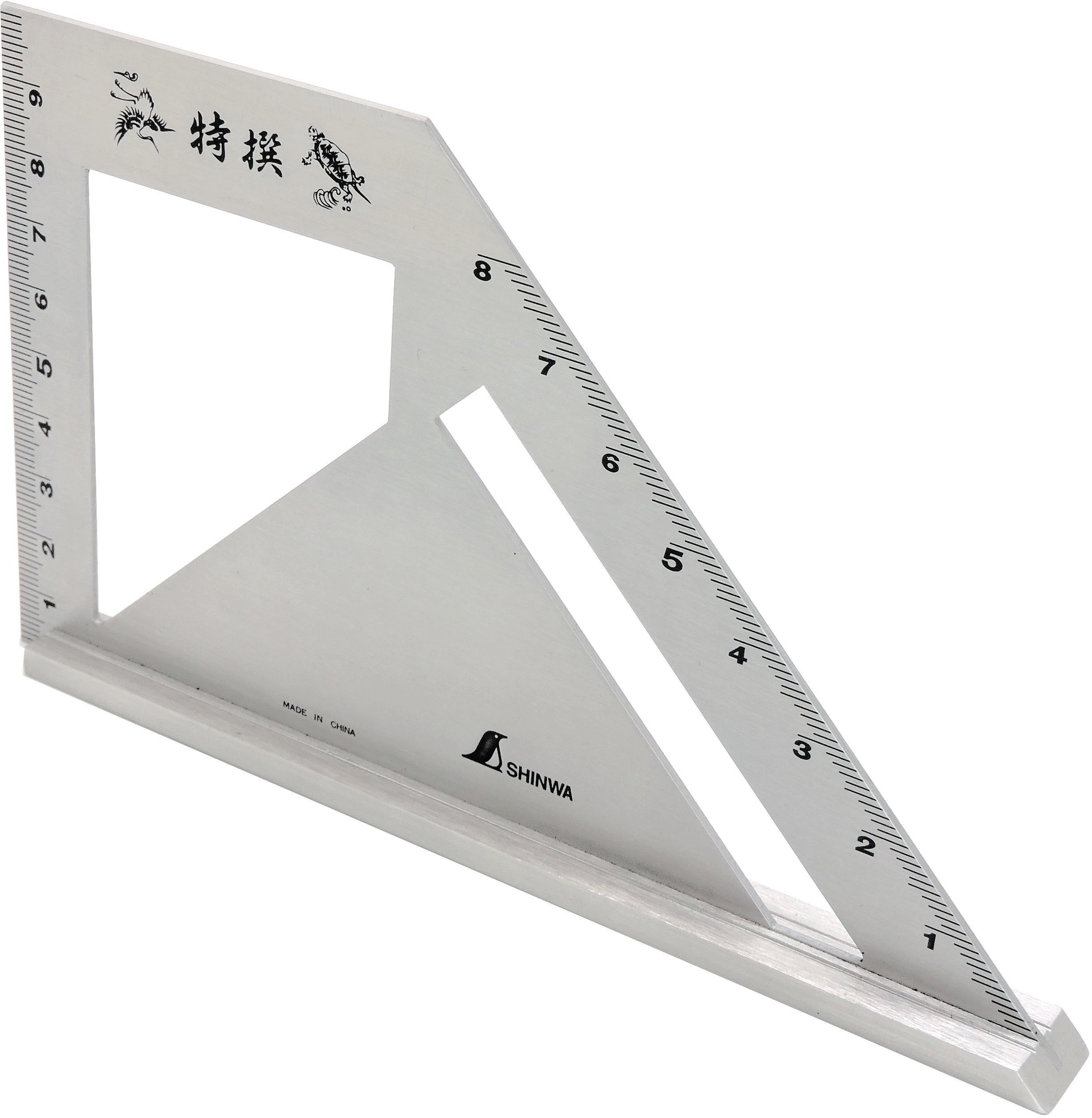 FAMEX Zimmermannswinkel 12570 Winkel mit Gehrung 45° und 90°, (Shinwa (32740), 1-St), Anschlag