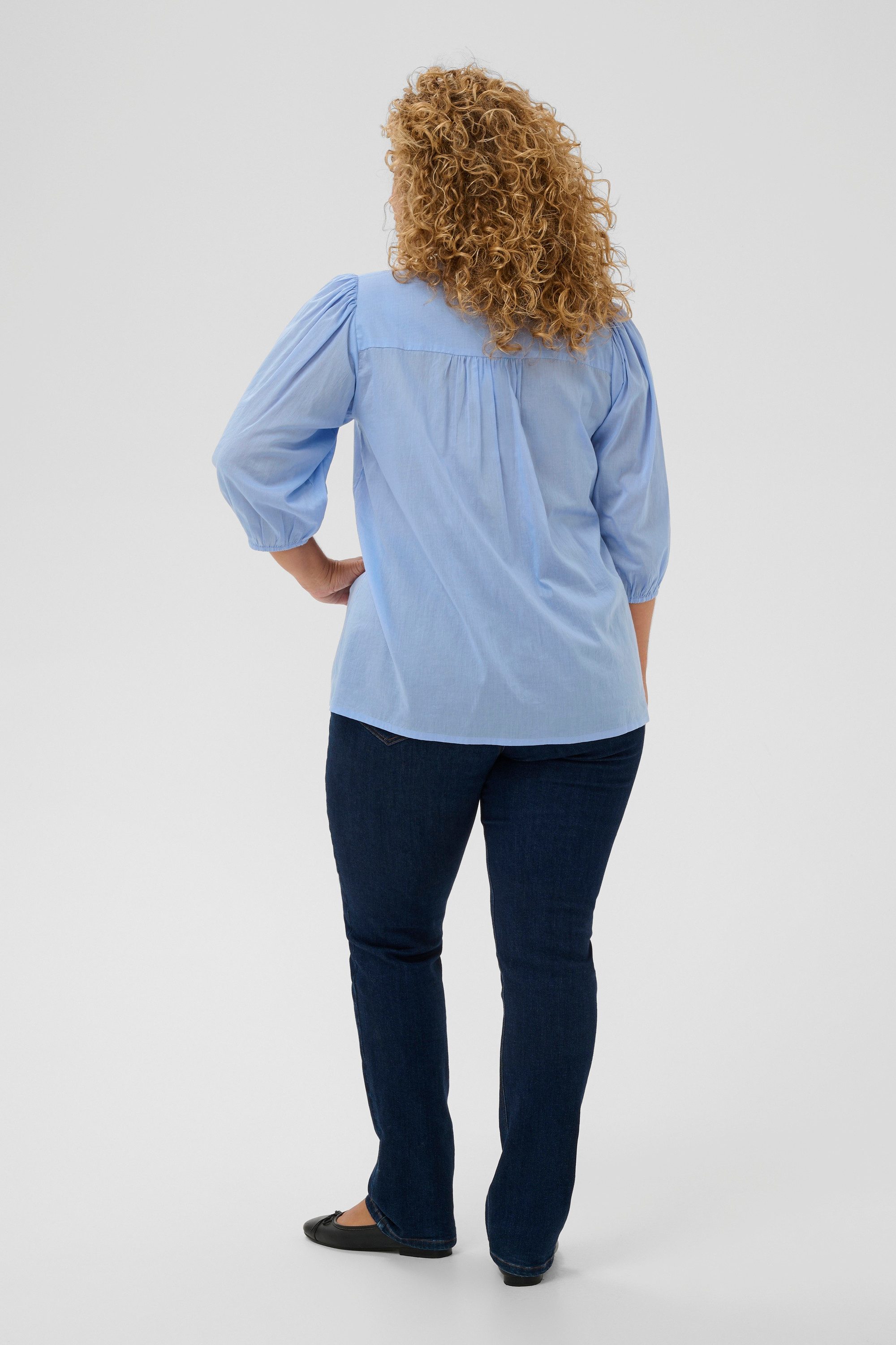 KAFFE Curve Kurzarmbluse Kurzarm-Bluse KCkarlia Große Größen