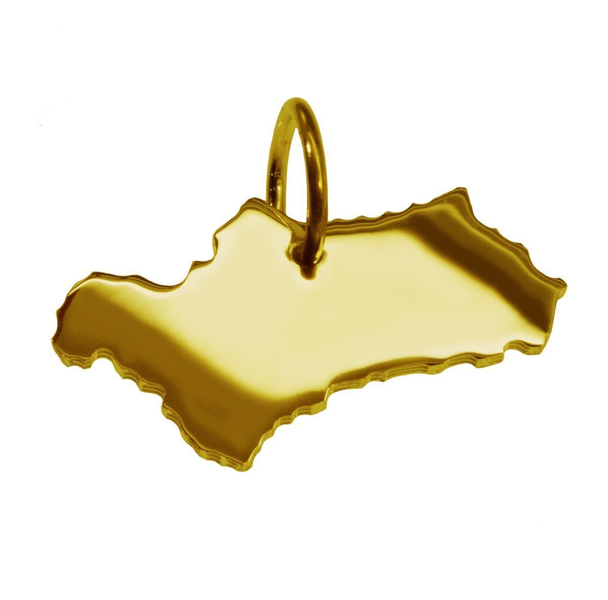 Kettenanhänger Anhänger der Landkarte Andalusien in massiv 333 Gelbgold