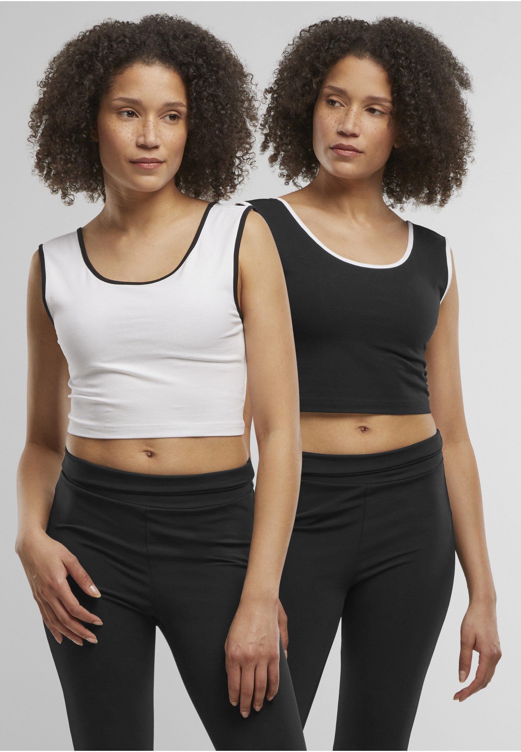 URBAN CLASSICS T-Shirt Urban Classics Ladies Contrast Cropped Top (1-tlg)