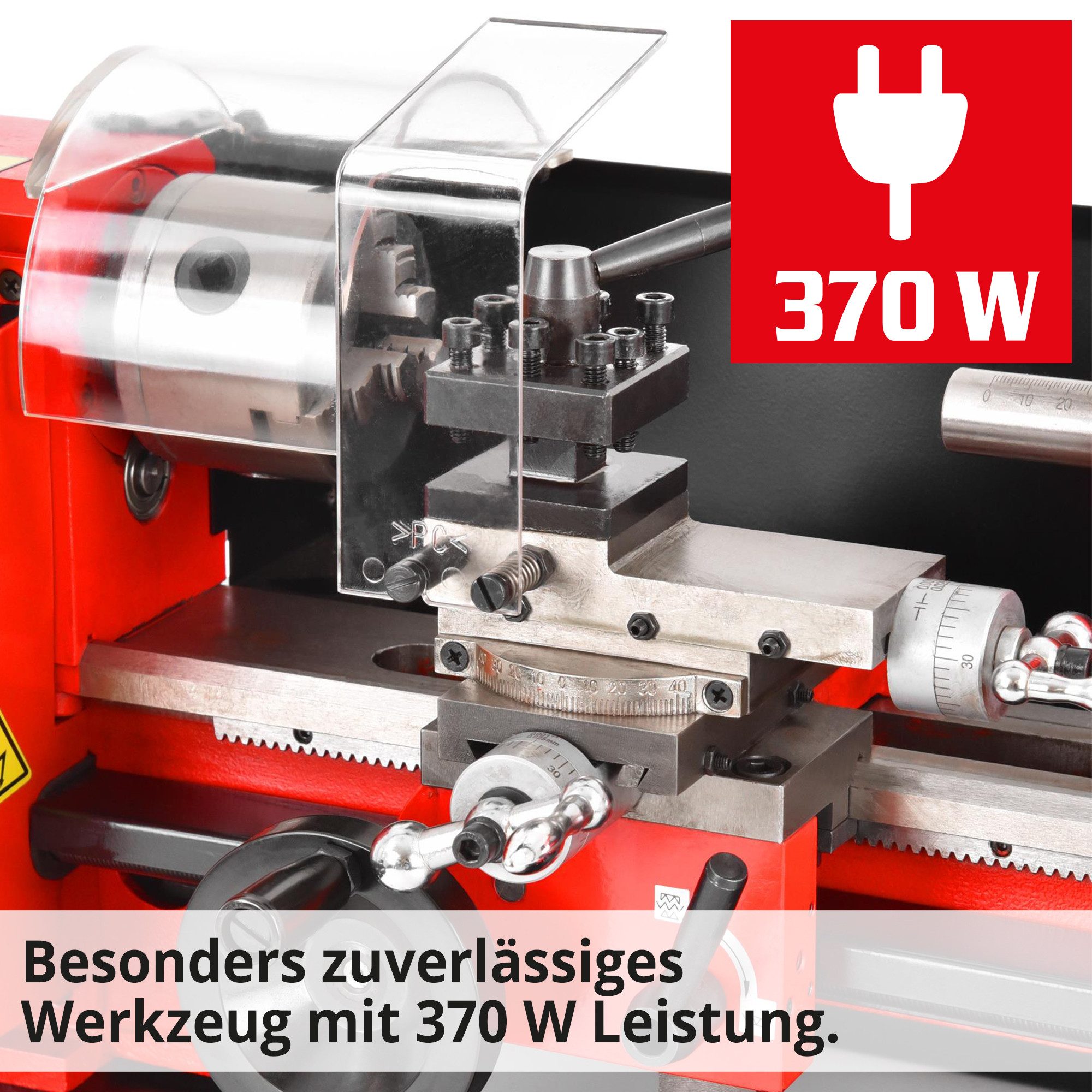 Hecht Minidrehmaschine 8410 Mini-Drehbank Metall 370 W, Präzision Feinmechanik