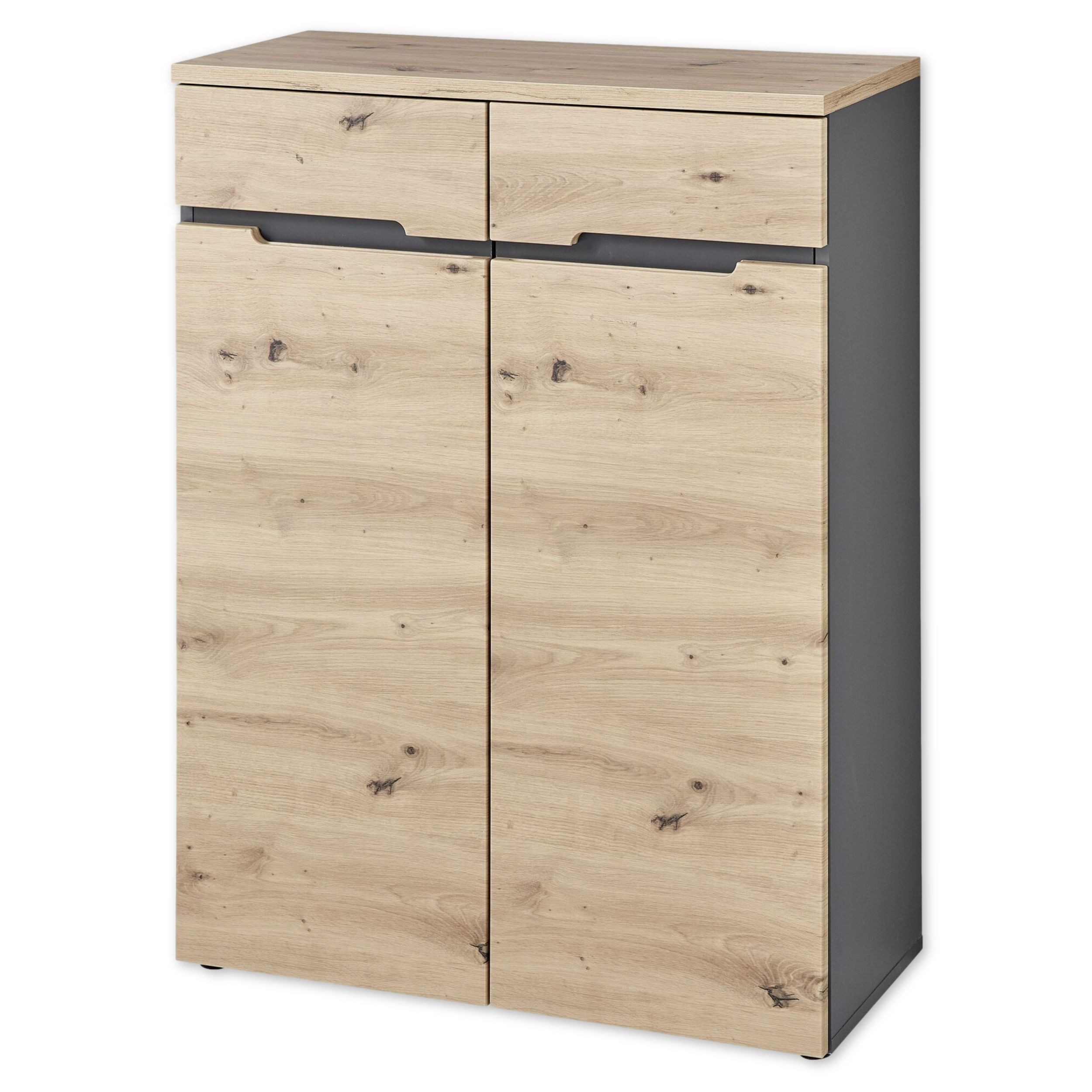 Innostyle Mehrzweckschrank Kommode MEMPHIS 2-türig Artisan Eiche Graphit Nachbildung
