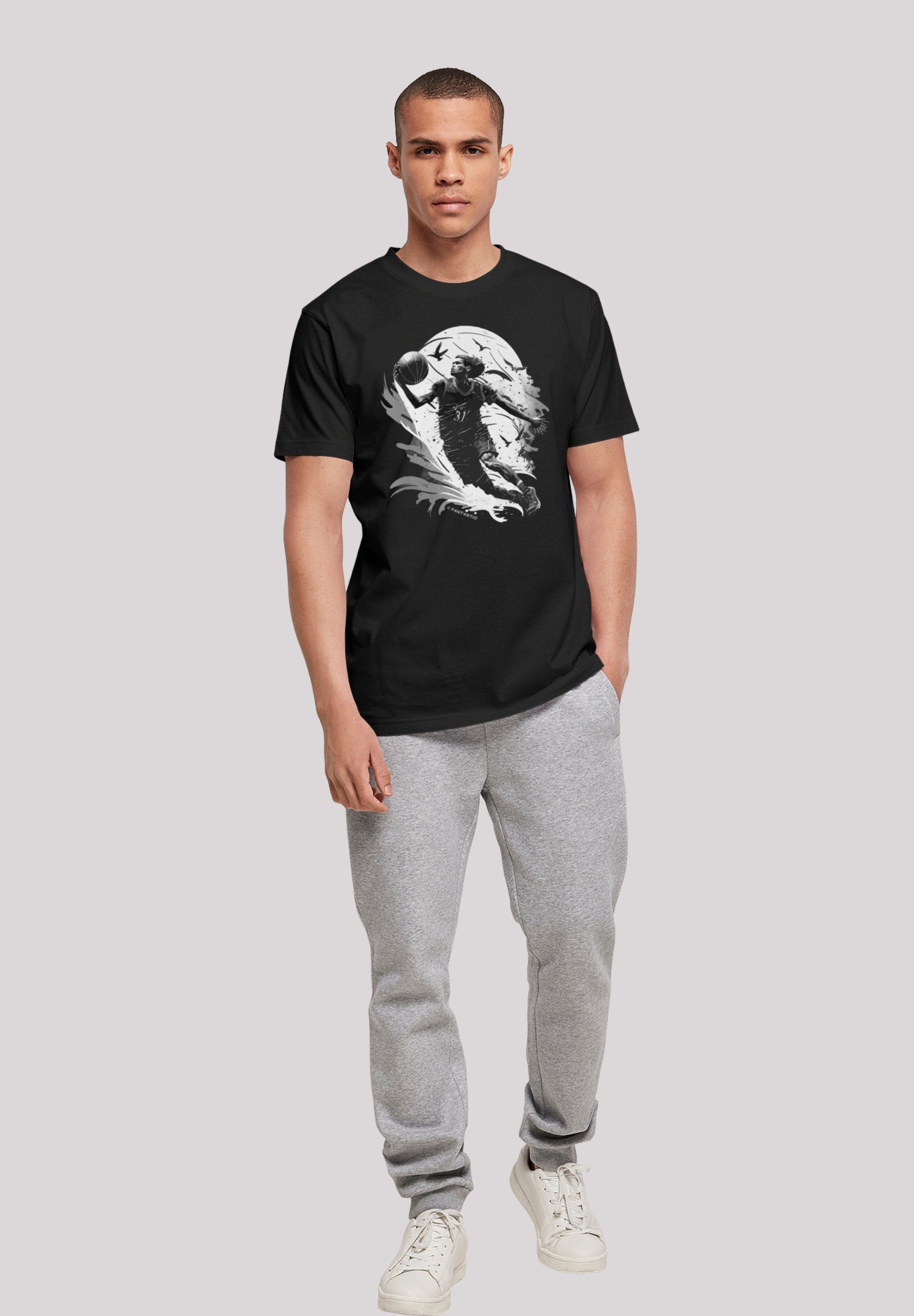 Print F4NT4STIC Spieler T-Shirt schwarz Basketball