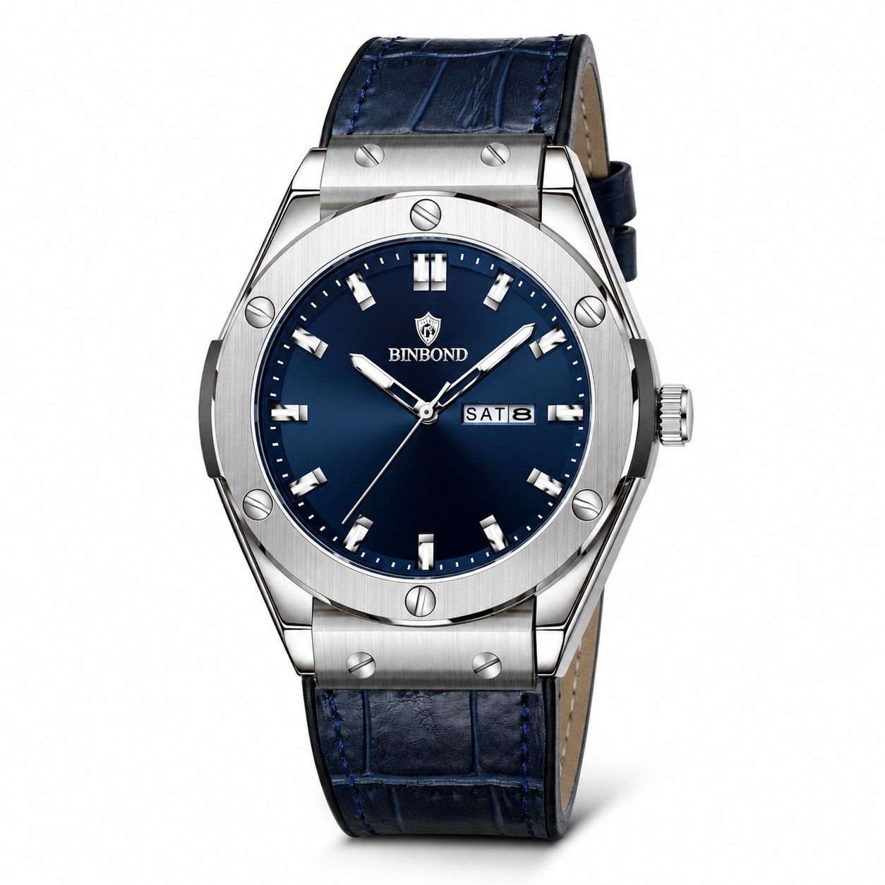 ibettertec Quarzuhr Armbanduhr, Herrenuhr, Datum, Neo-Display, Edelstahlarmband, (Packung, 3Bar Wasserdicht, ür Liebhaber Herrenuhren, Dual-Kalender mit), ultifunktionsuhr Armbanduhr