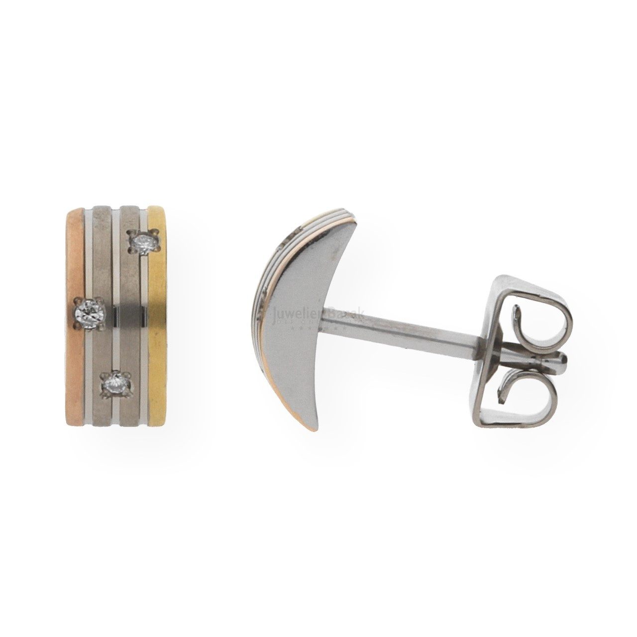 Boccia Paar Ohrstecker Boccia Ohrstecker mit Brillant 05006-03 Tricolor (kein Set, 2-tlg., inkl. edelm Schmucketui)