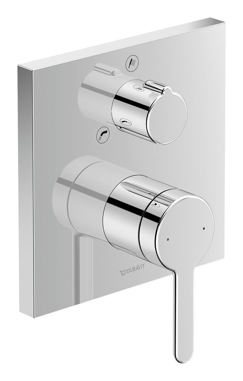 Duravit Unterputzarmatur C.1 Serie Einhebel-Wannenmischer m. Sicherungskombination eckig - Chrom