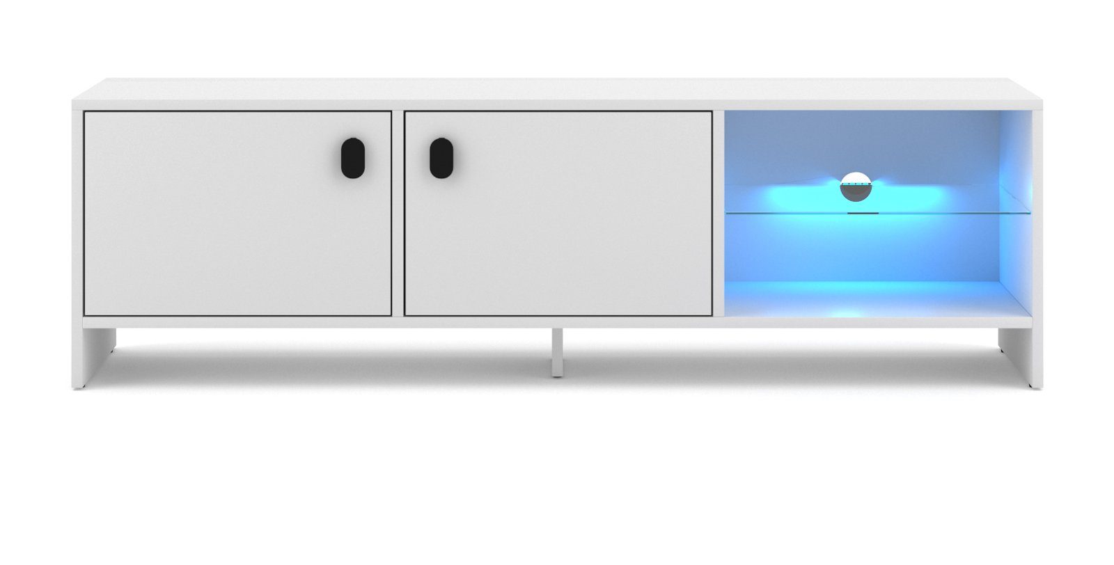 x Beleuchtung cm), Unterschrank in 140 weiß, Chorus LED (Flat-TV GuenstigEinrichten 40 inklusive Lowboard