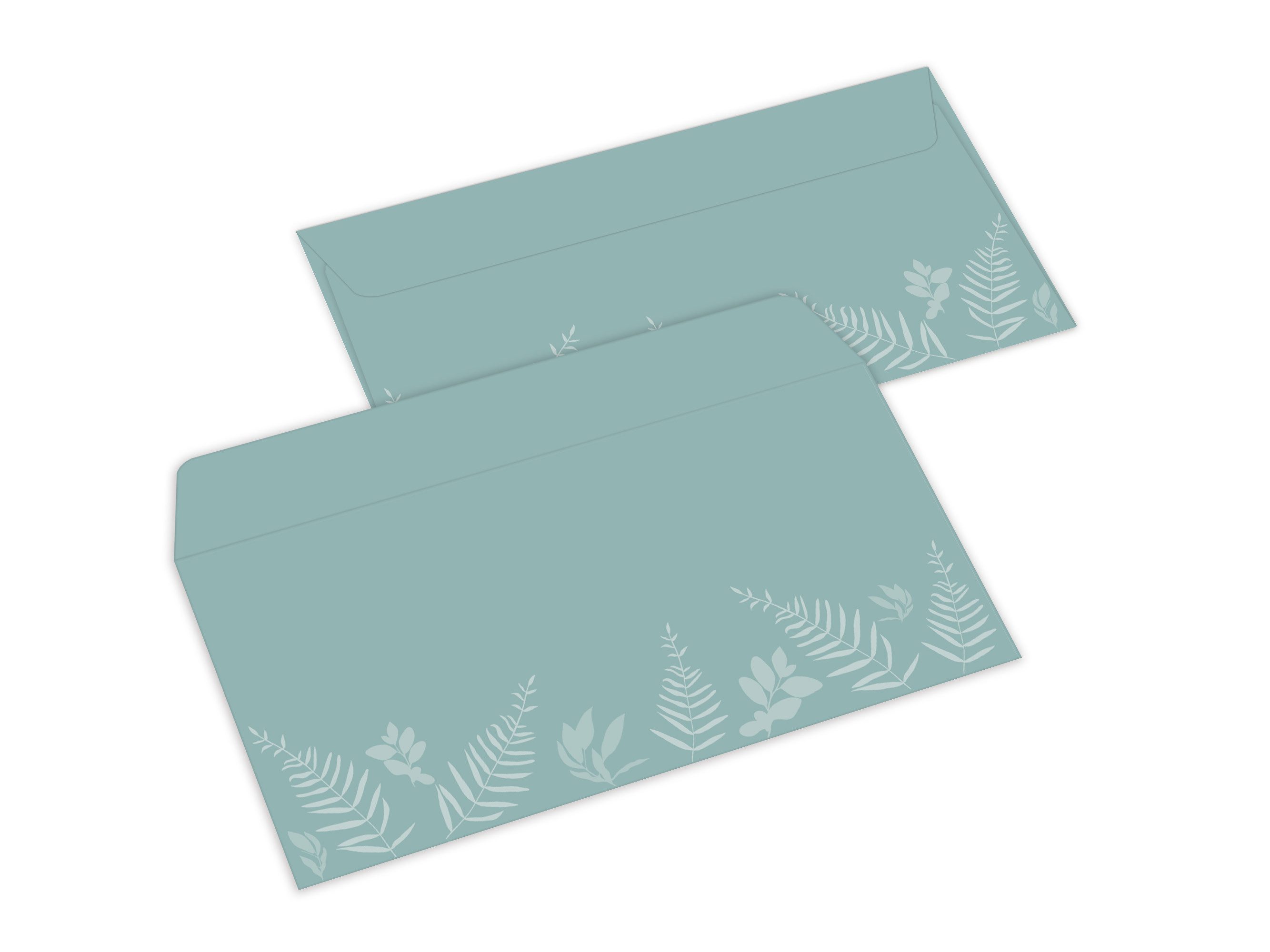 LIMONIA Briefpapier Set Briefblock A4 (Umschläge) Notizblock Papier Eukalyptus Motivpapier, Motiv Umschläge, Made in Germany