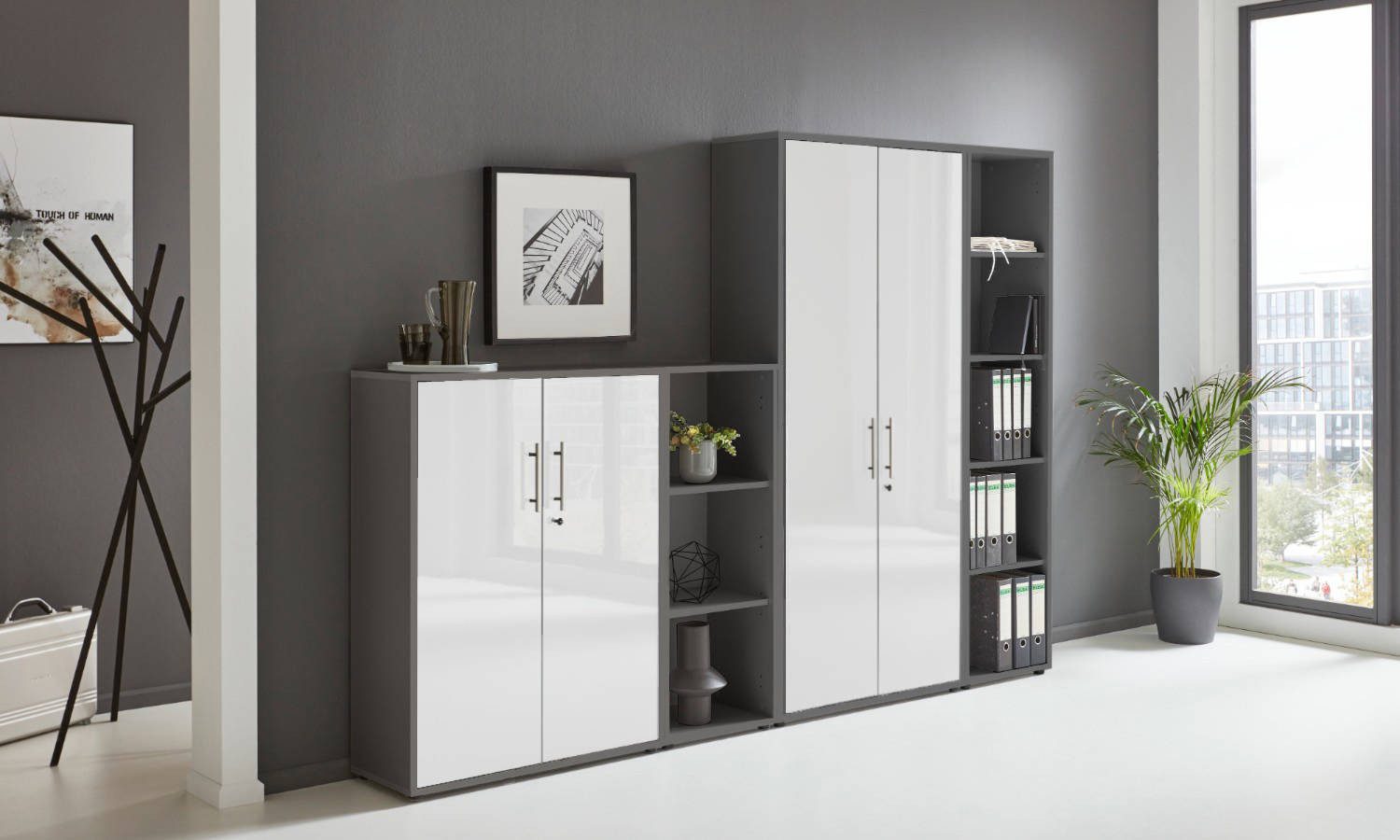 moebel-dich-auf Aktenschrank OFFICE EDITION (Set 4, abschließbar, Metallgri günstig online kaufen