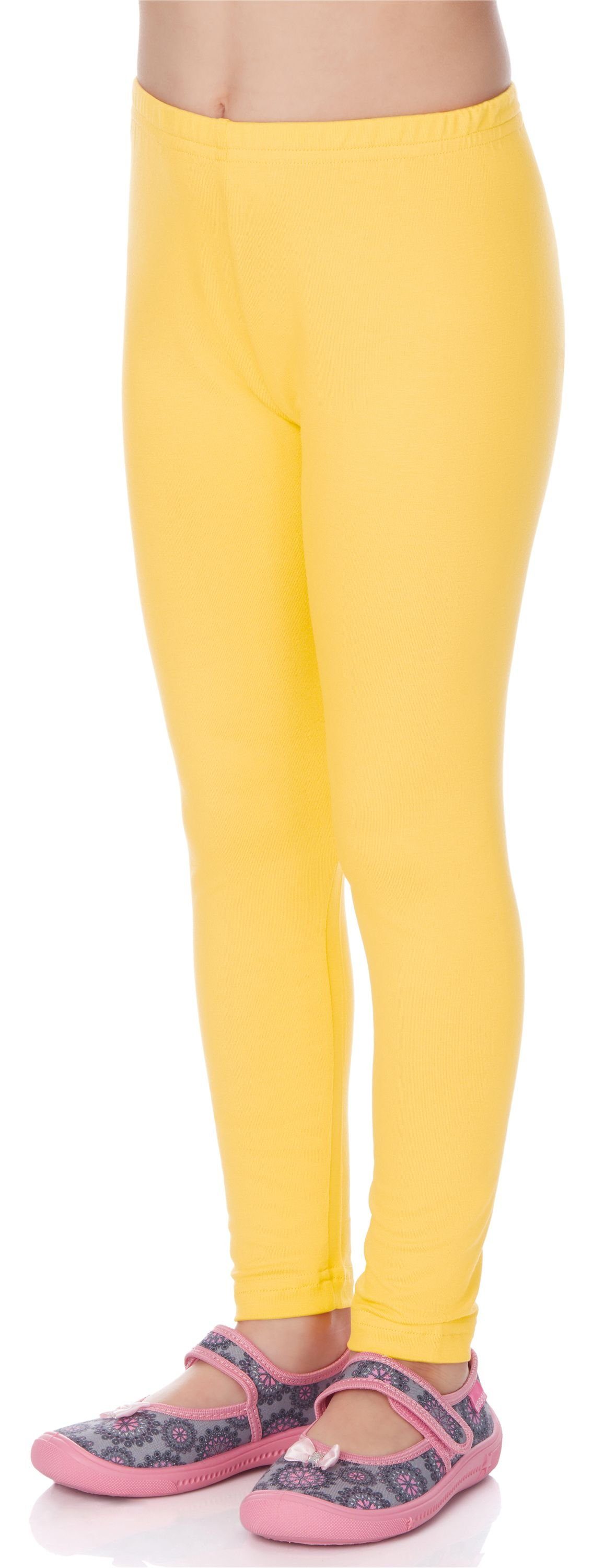 Merry Style Leggings Mädchen Lange Leggings aus Viskose MS10-130 (1-tlg) elastischer Bund Gelb