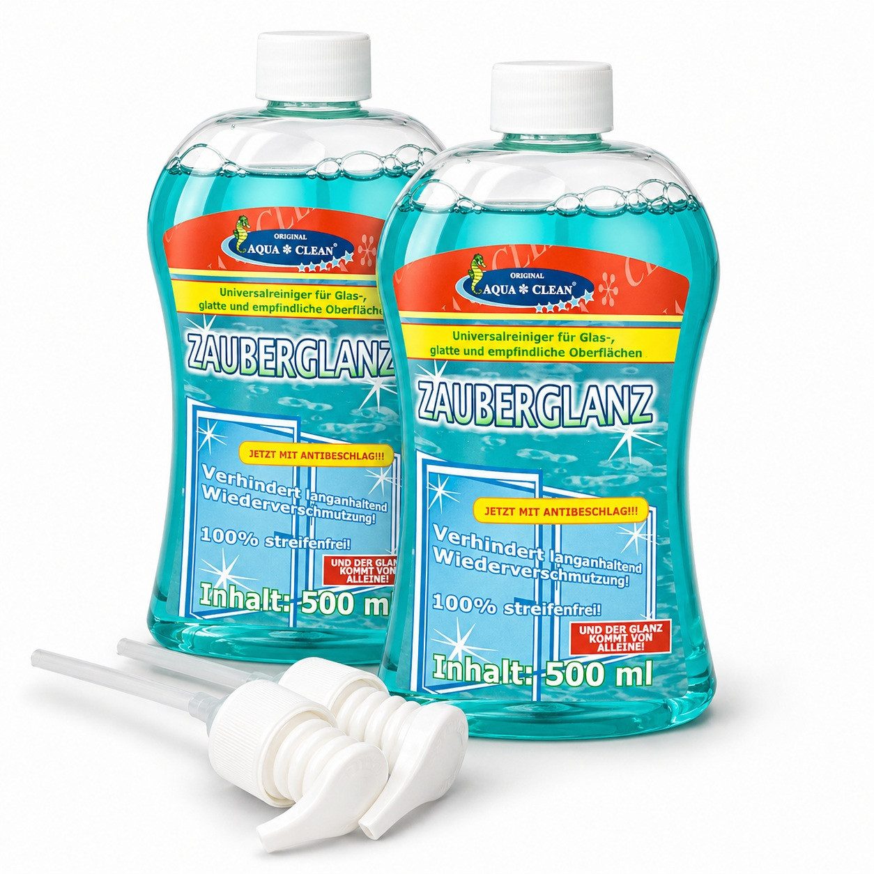 AQUA CLEAN Fensterreiniger Zauberglanz Konzentrat 2x 500ml