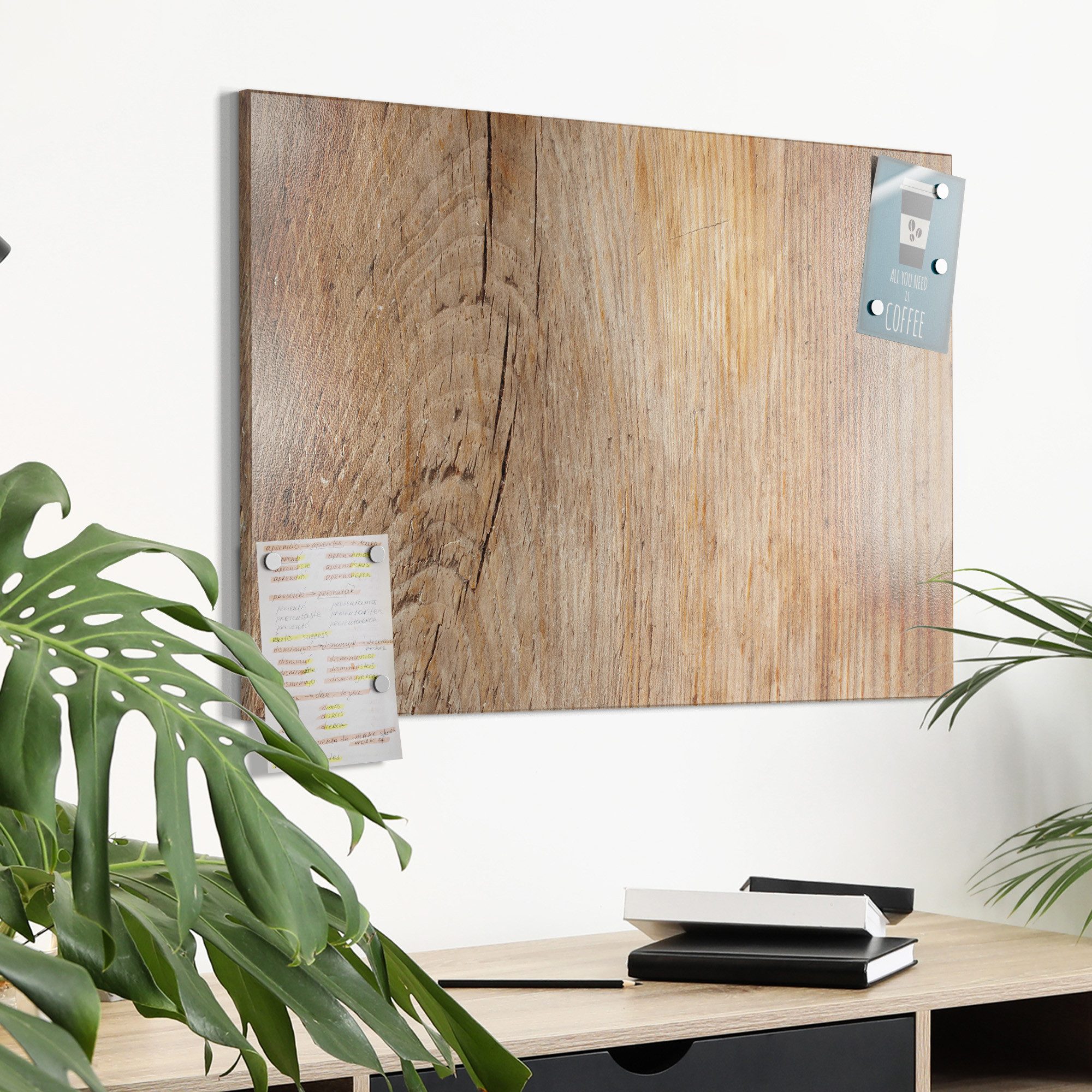 DEQORI Magnettafel 'Zeitlose Holzstruktur', Metall Whiteboard für alle Magnete, Magnetboard magnetisch – Bild 4 von 5