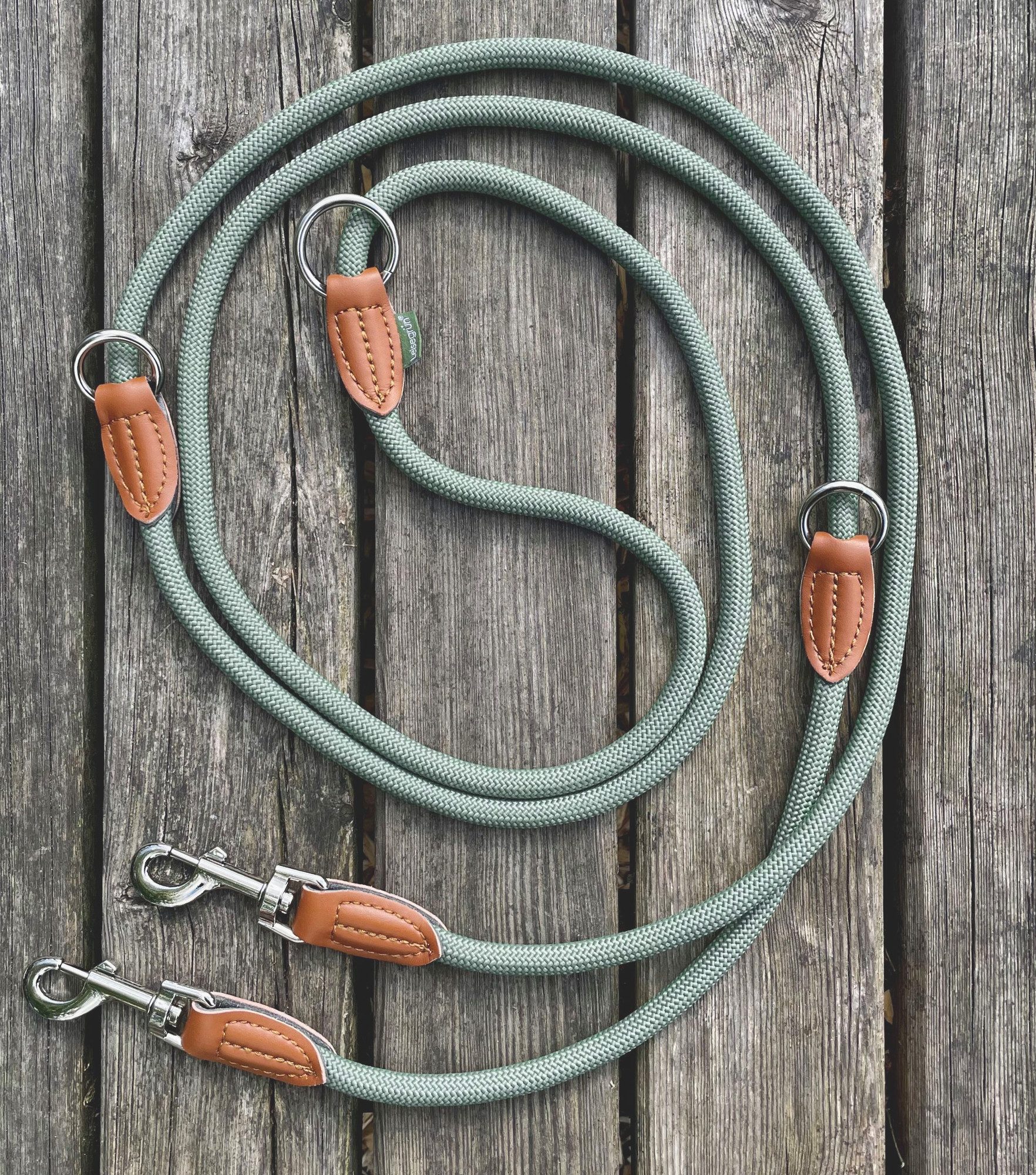 Leisegrün Hundeleine für große Hunde, 3m, 3-fach verstellbar, Nylon, Doppelleine für 2 Hunde, Führleine, Freihandleine, Trainingsleine – Bild 5 von 5