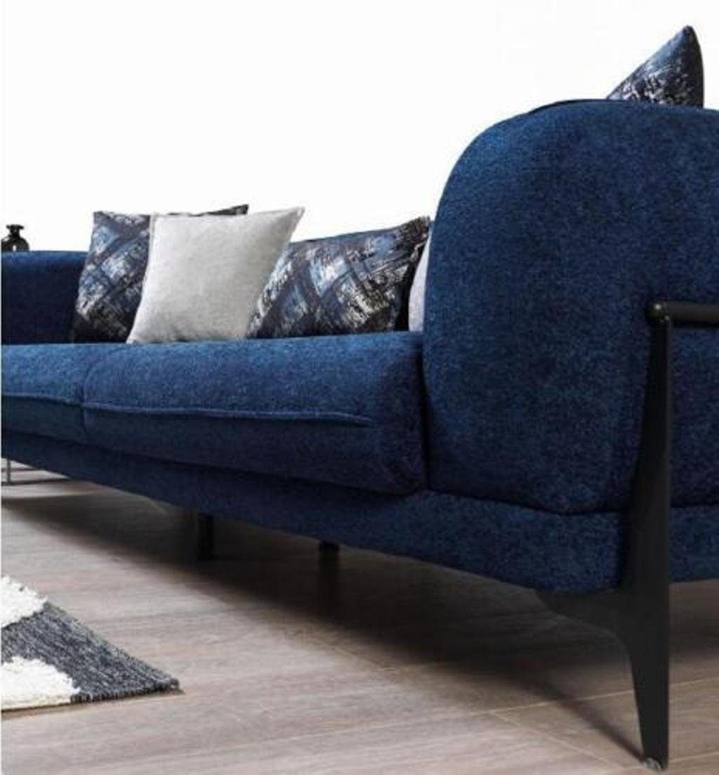 Wohnzimmermöbel Europa Edelstahl, Dreisitzer Couch 3-Sitzer JVmoebel Teile, Made 1 Sofas in Moderne Blauer