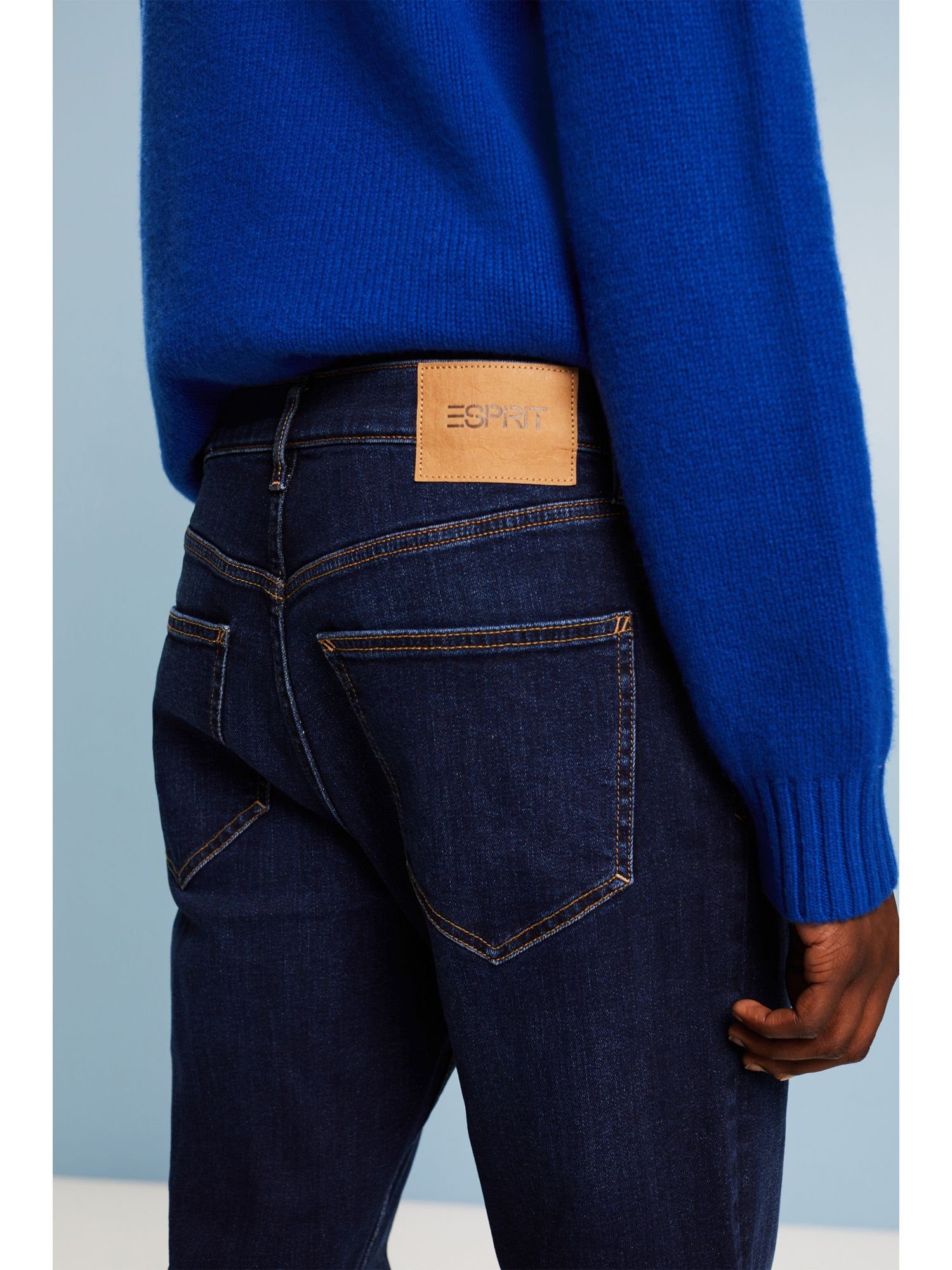 Baumwollstretch Straight-Jeans Bein, Esprit mit Jeans geradem