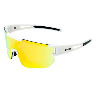 YEAZ Sportbrille SUNSPARK sport-sonnenbrille creme white/mango red, Guter Schutz bei optimierter Sicht