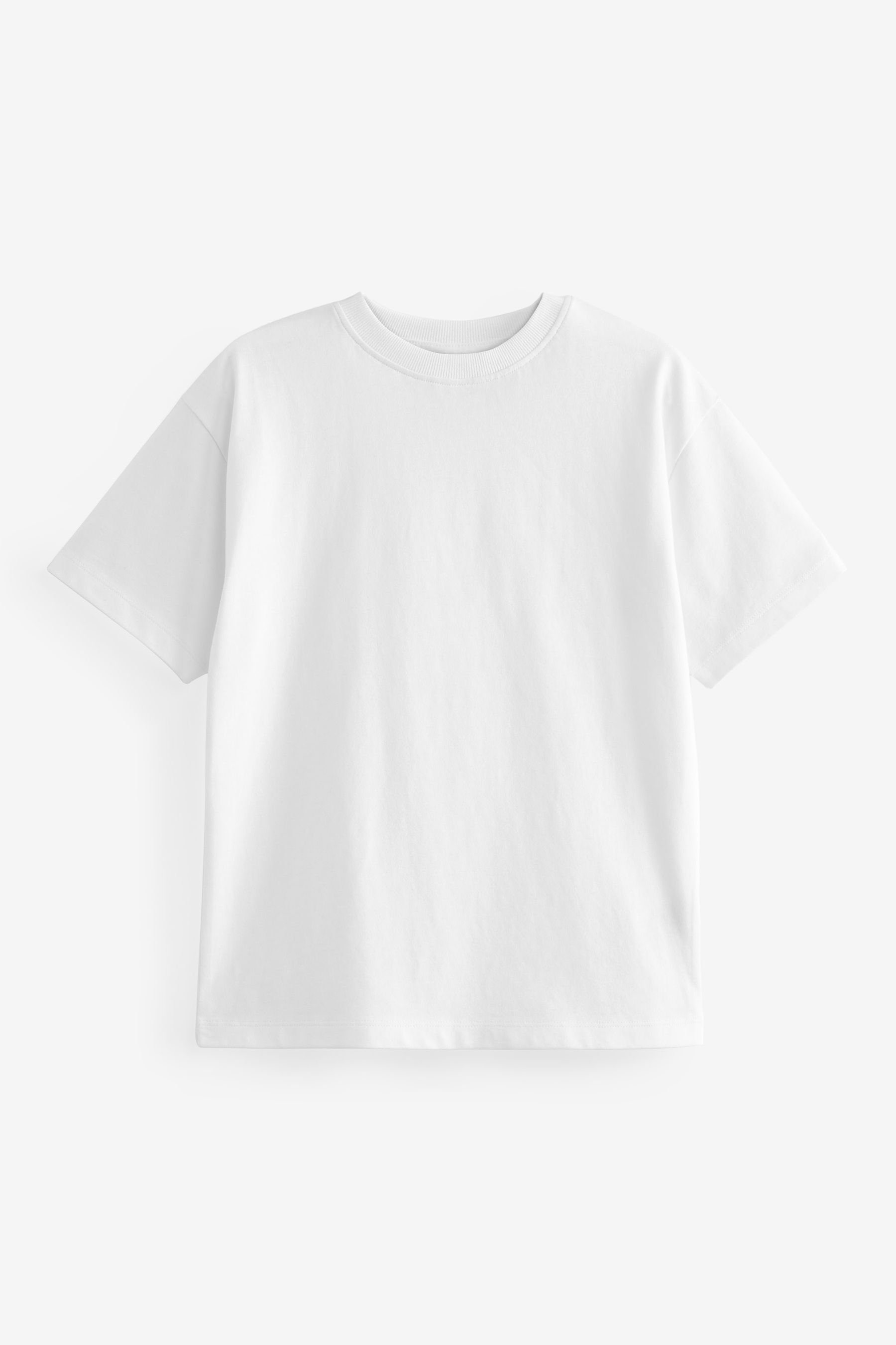 Next T-Shirt Kurzärmeliges Relaxed Fit T-Shirt (1-tlg) White
